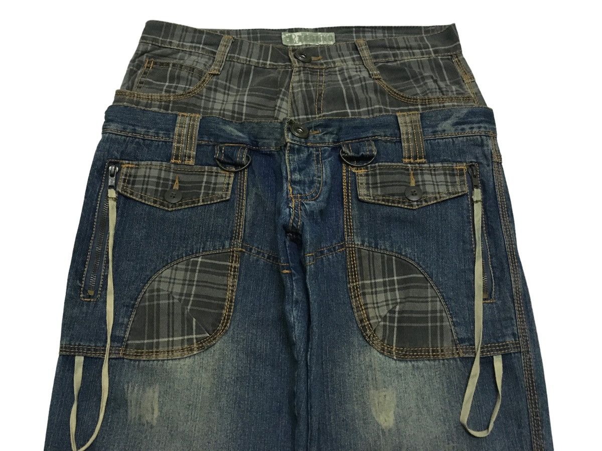 If Six Was Nine × Japanese Brand Rare Vintage Japanese Brand Techno Double Waist Jeans 1990s Size US 29 - 3 Thumbnail
