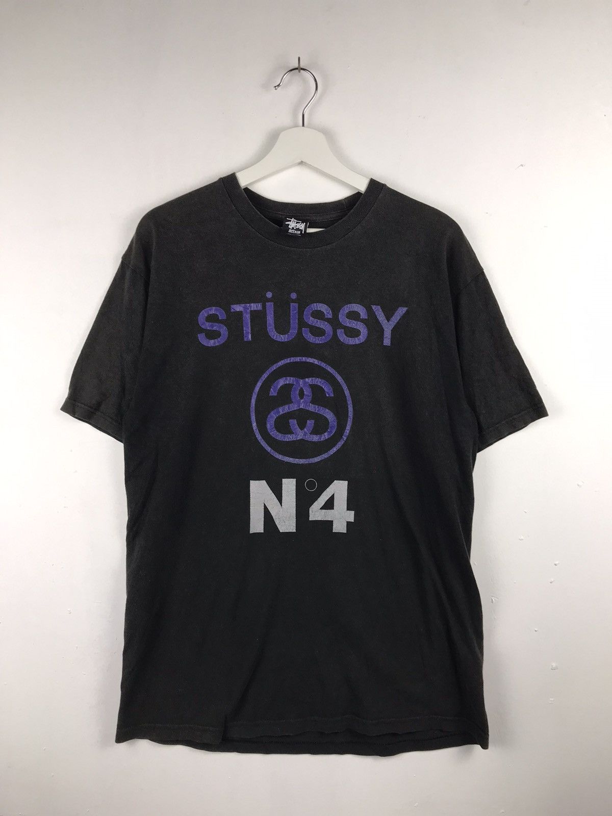 image of Vintage Stussy N4 Sunfaded Black, Men's (Size Medium)