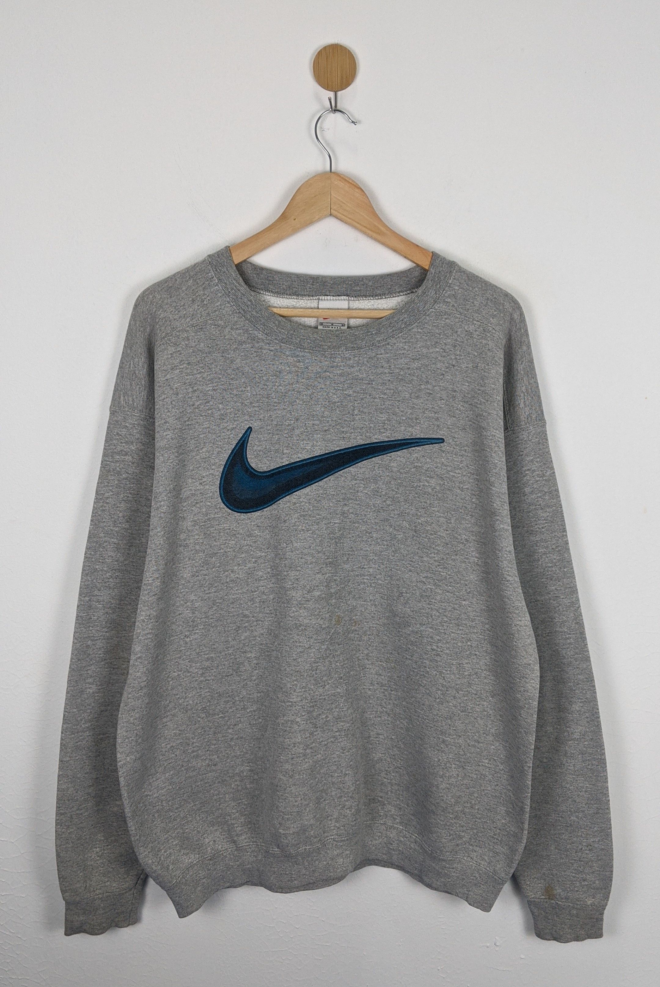 Nike × Vintage Vintage 90s Nike Swoosh sweatshirt 90s Size US M / EU 48-50 / 2 - 1 Thumbnail