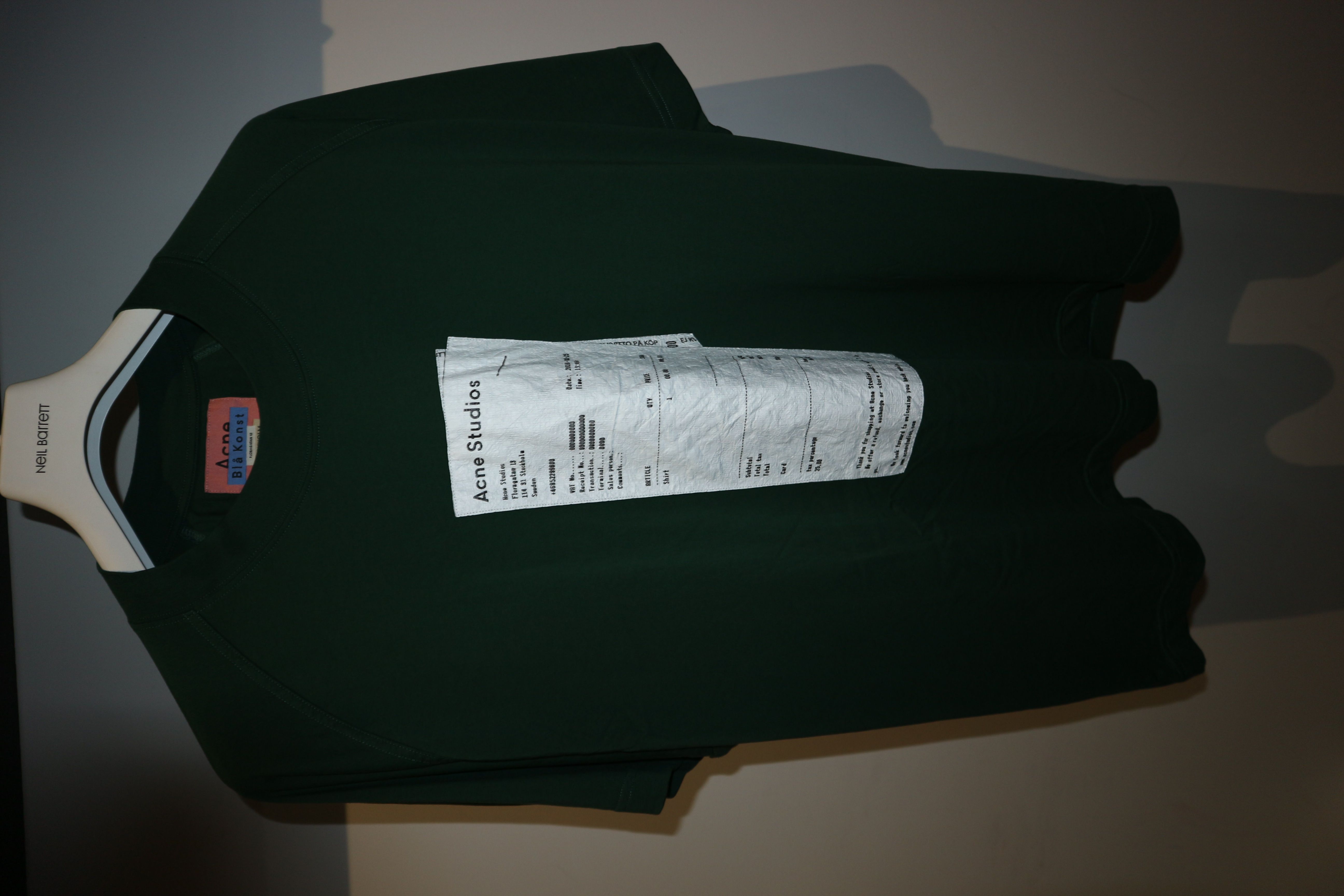 Pre-owned Acne Studios Oversized Receipt T-shirt In Green