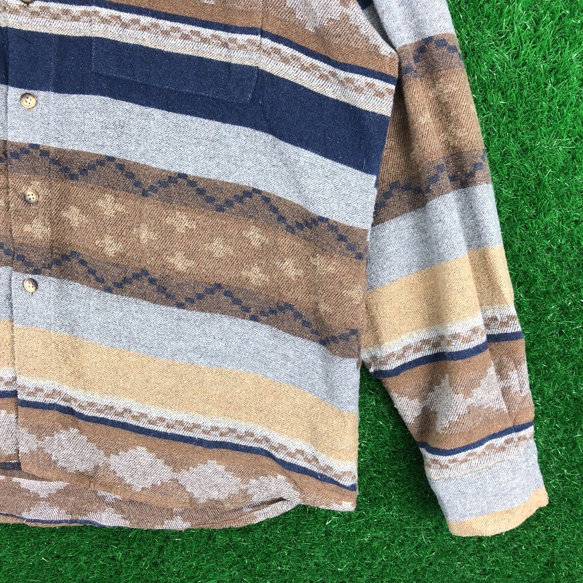 Flannel Vintage 90's Wool Flannel Navajo Double Pocket by Council Size US XL / EU 56 / 4 - 3 Thumbnail