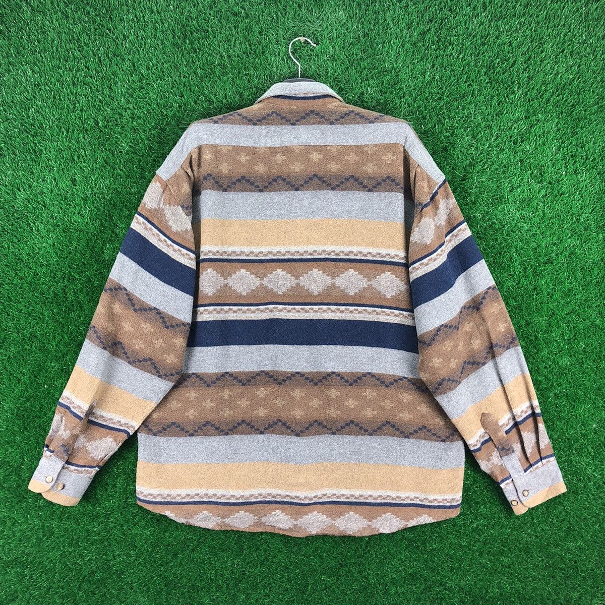 Flannel Vintage 90's Wool Flannel Navajo Double Pocket by Council Size US XL / EU 56 / 4 - 4 Thumbnail