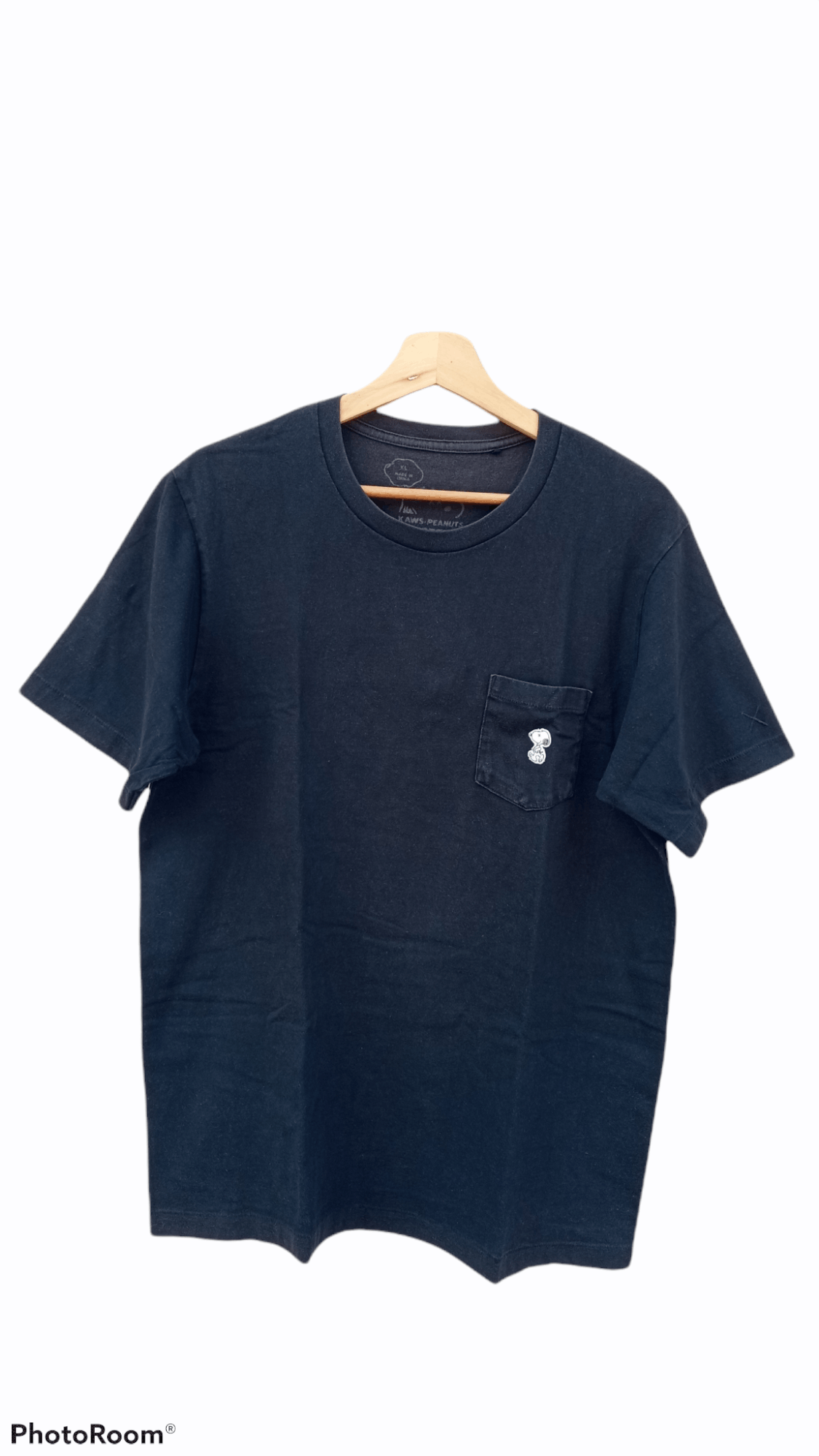 image of Ut X Kaws Peanuts Pocket T-Shirt in Faded Black, Men's (Size Large)