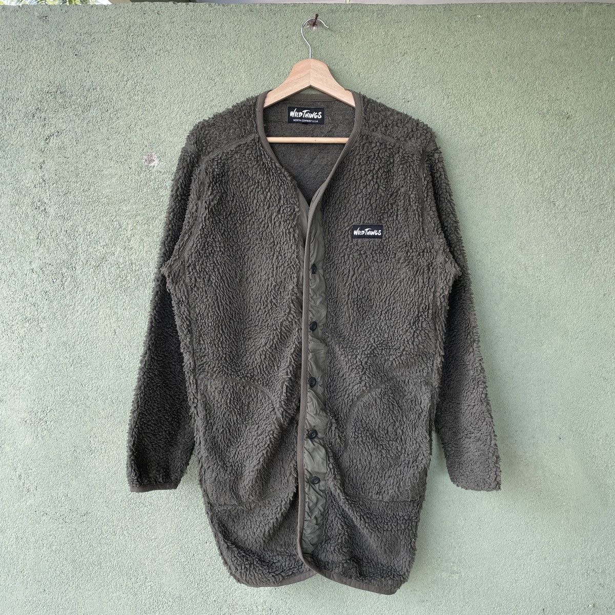 Aran Isles Knitwear Vintage Wild Things Sherpa Deep Pill Fleece Green Jacket Size US L / EU 52-54 / 3 - 1 Thumbnail
