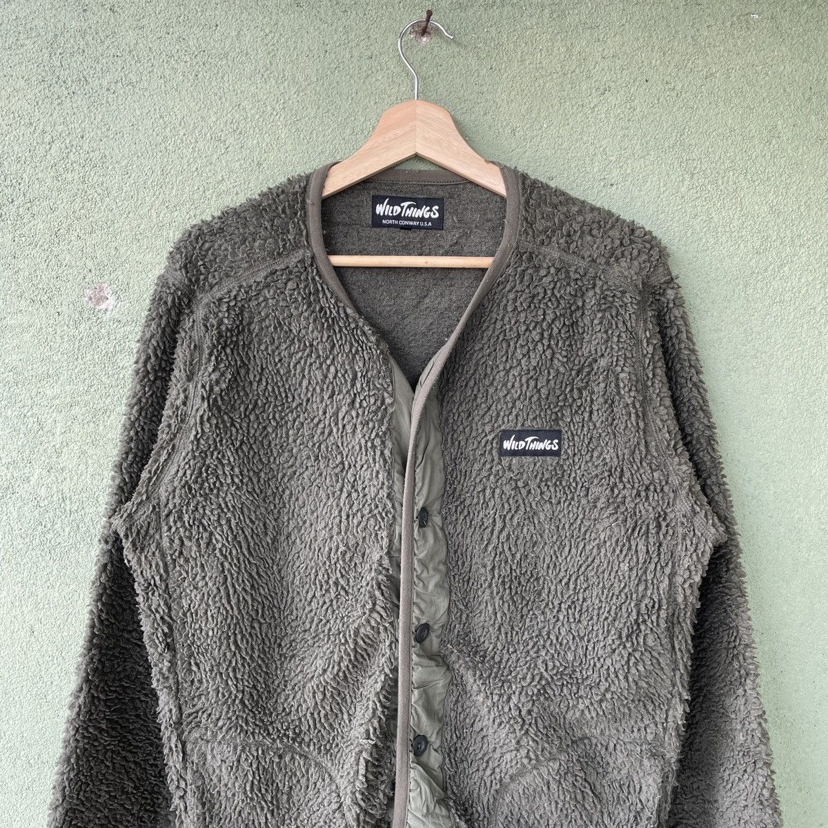 Aran Isles Knitwear Vintage Wild Things Sherpa Deep Pill Fleece Green Jacket Size US L / EU 52-54 / 3 - 3 Thumbnail
