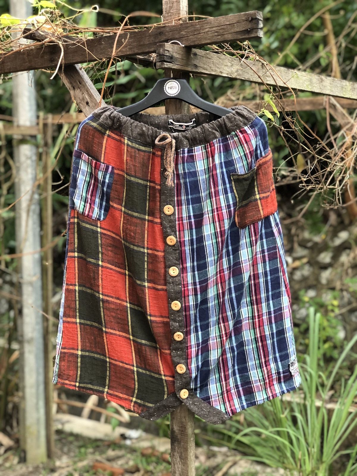 Japanese Brand Vintage Mini Skirt Multi Plaid by Marine Sanforized Size 32" / US 10 / IT 46 - 1 Thumbnail