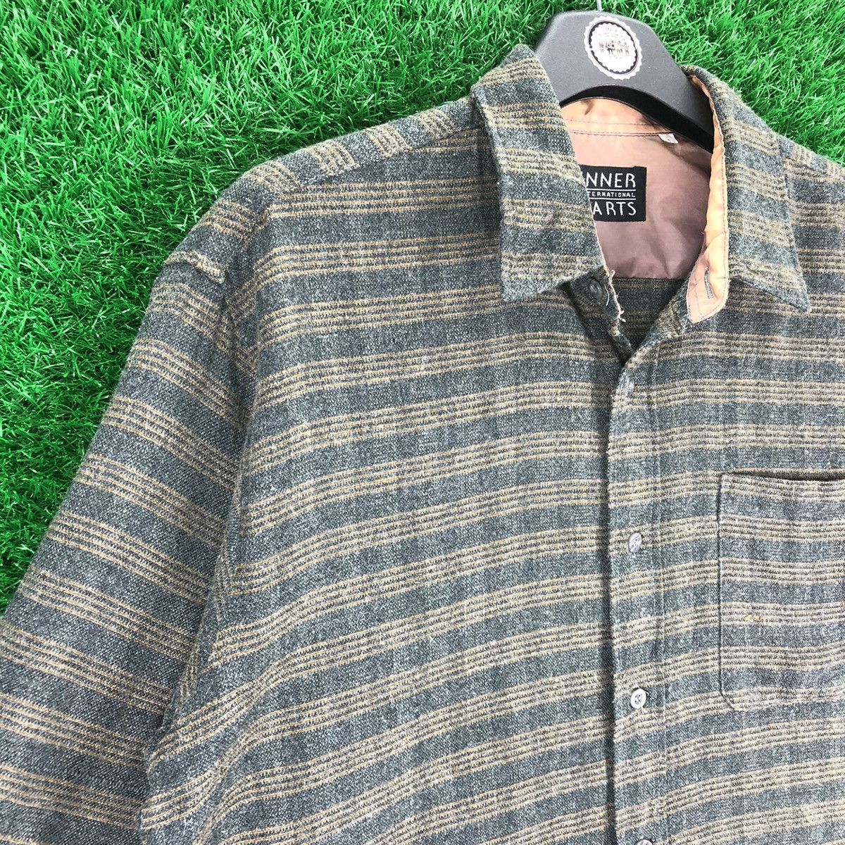 Flannel Vintage 80's Flanel Striped Single Pocket Shirt Size US L / EU 52-54 / 3 - 2 Thumbnail
