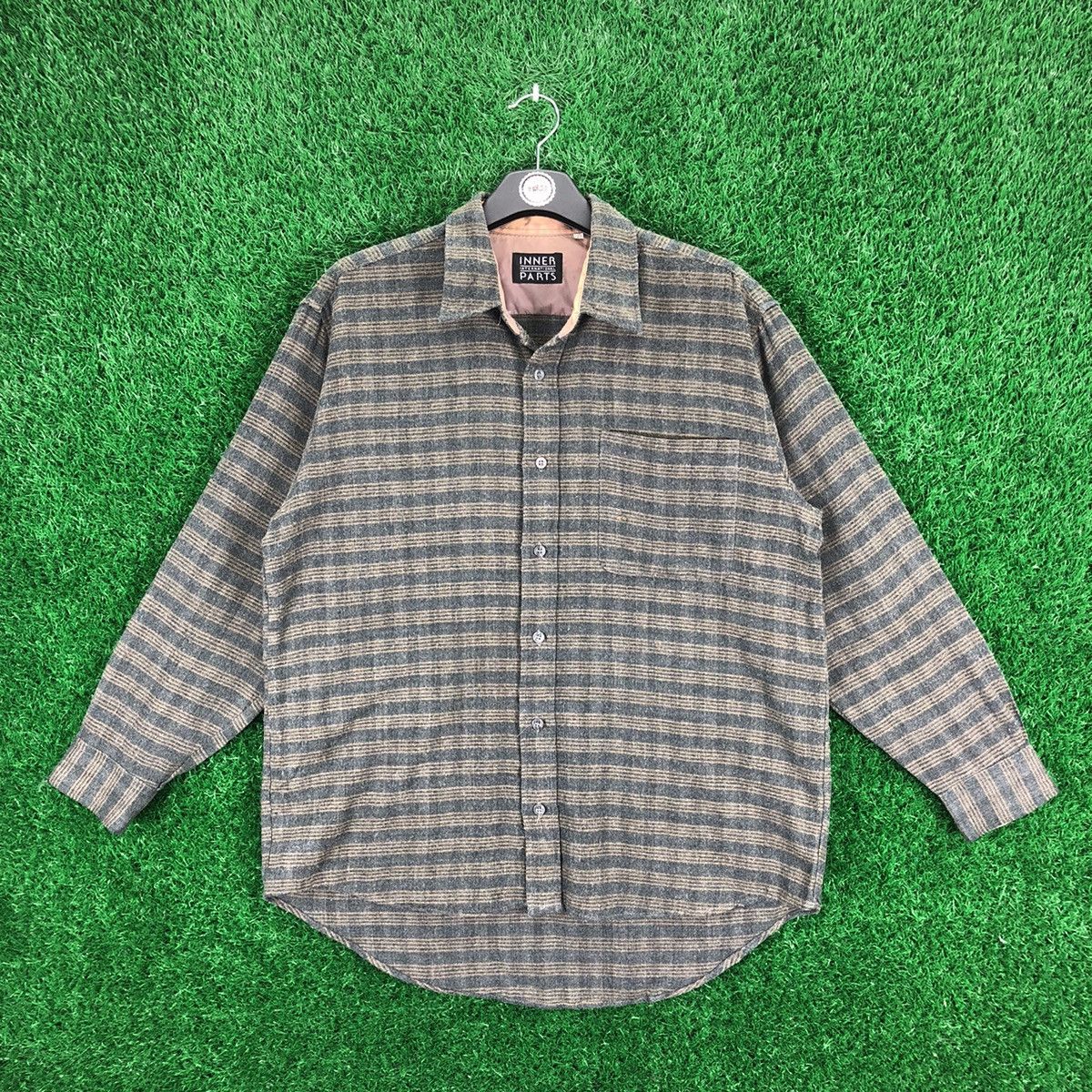 Flannel Vintage 80's Flanel Striped Single Pocket Shirt Size US L / EU 52-54 / 3 - 1 Thumbnail