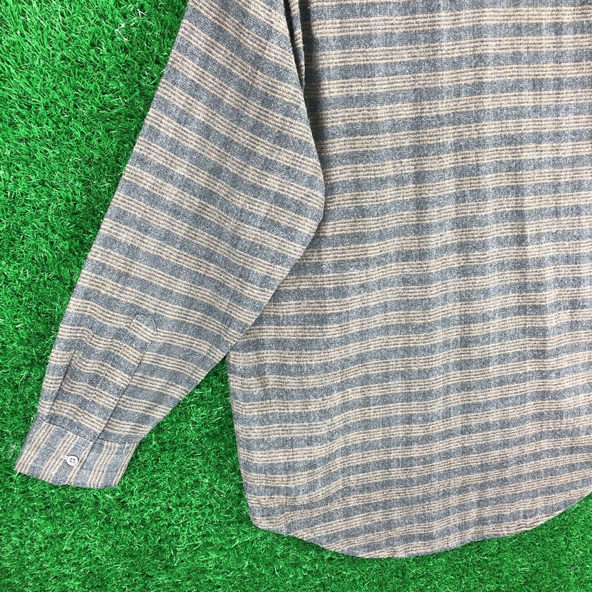 Flannel Vintage 80's Flanel Striped Single Pocket Shirt Size US L / EU 52-54 / 3 - 6 Thumbnail
