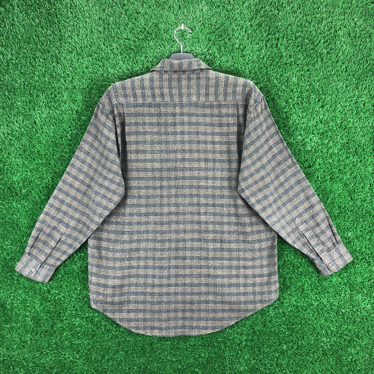 Flannel Vintage 80's Flanel Striped Single Pocket Shirt Size US L / EU 52-54 / 3 - 4 Thumbnail