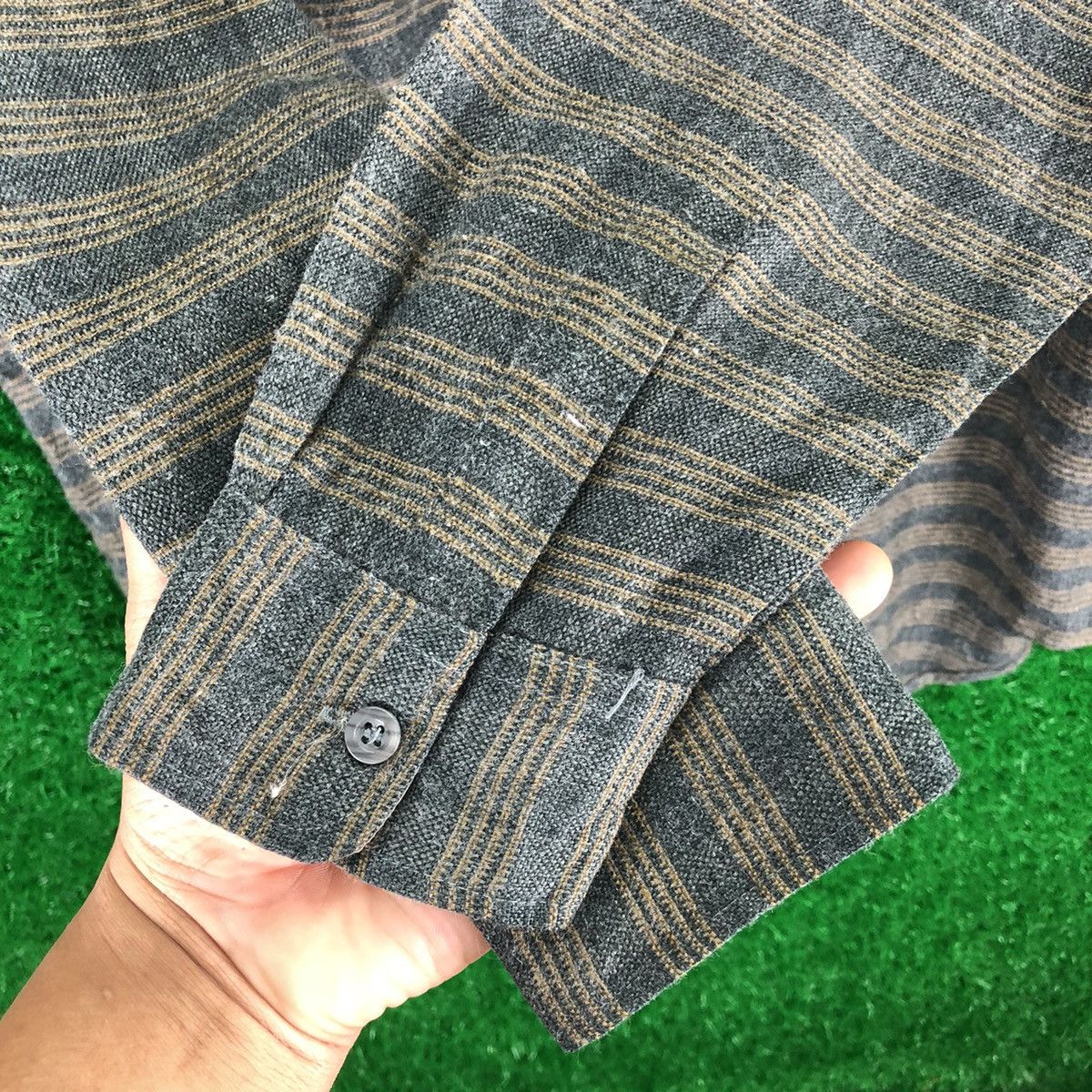 Flannel Vintage 80's Flanel Striped Single Pocket Shirt Size US L / EU 52-54 / 3 - 12 Thumbnail