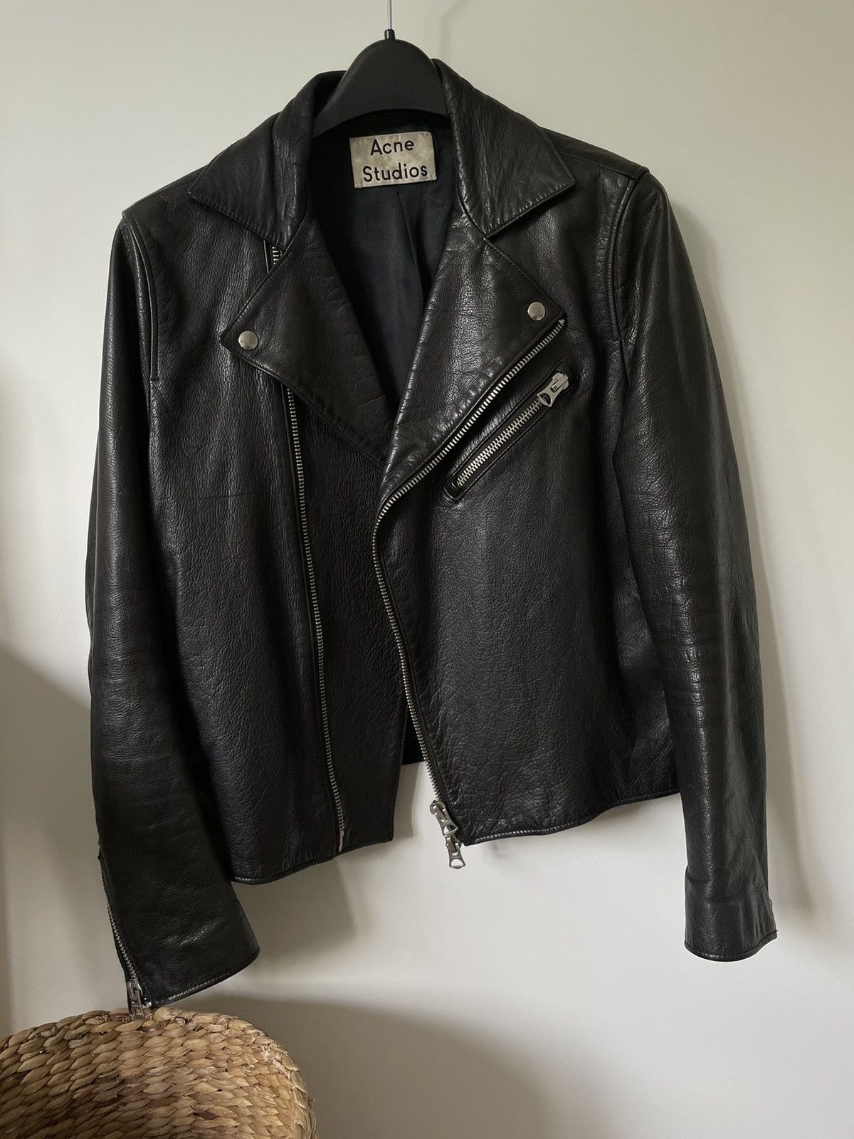 image of Acne Studios “Gibson” Leather Jacket in Black, Men's (Size Large)