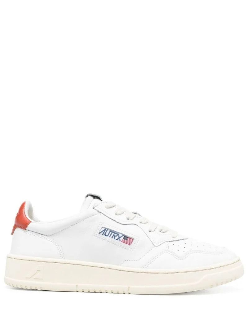 White Medalist Lace-Up Sneakers