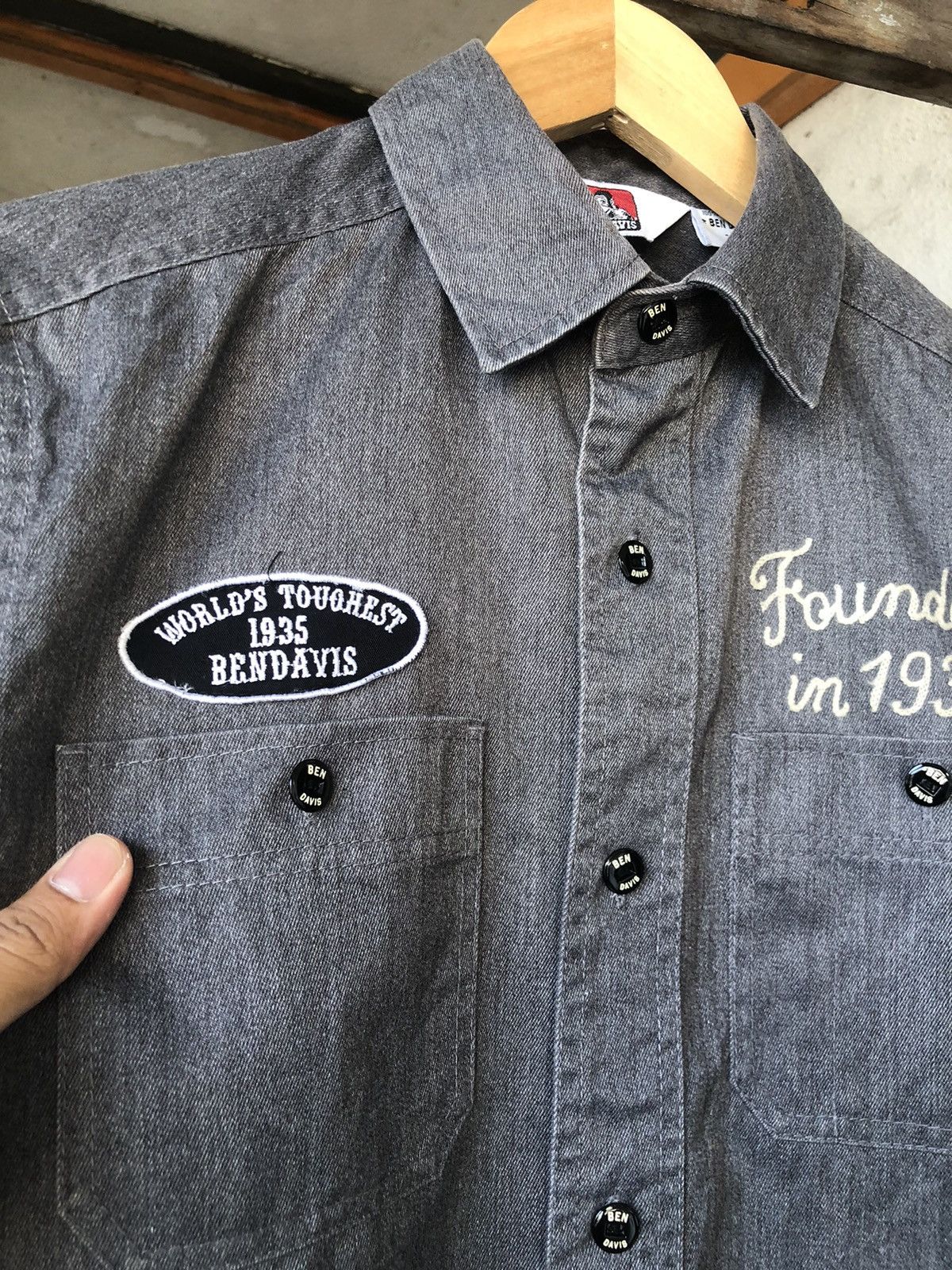 Ben Davis Vintage Ben Davis Strong & Sturdy Denim Work Shirt Size US S / EU 44-46 / 1 - 6 Thumbnail