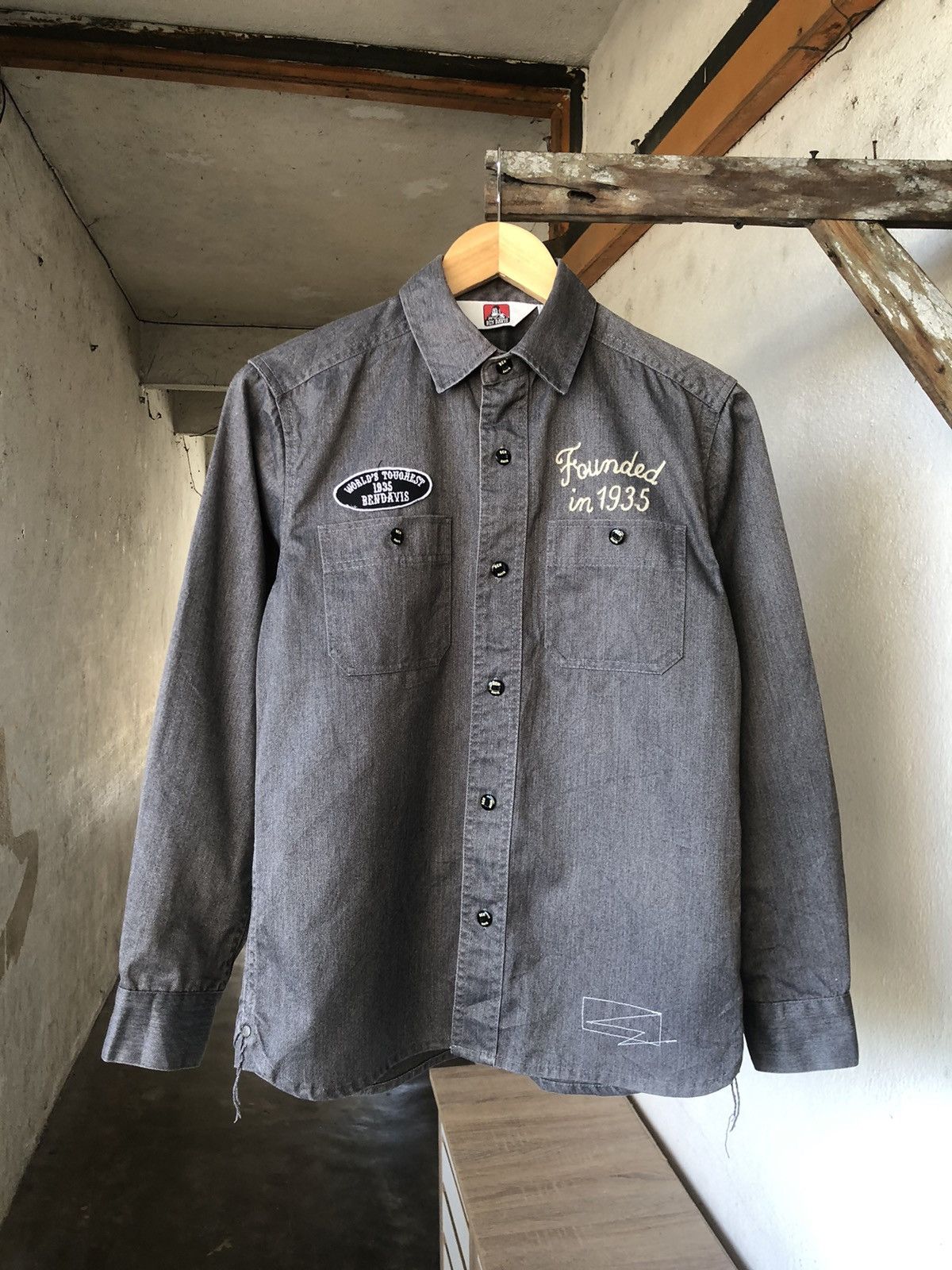 Ben Davis Vintage Ben Davis Strong & Sturdy Denim Work Shirt Size US S / EU 44-46 / 1 - 3 Thumbnail
