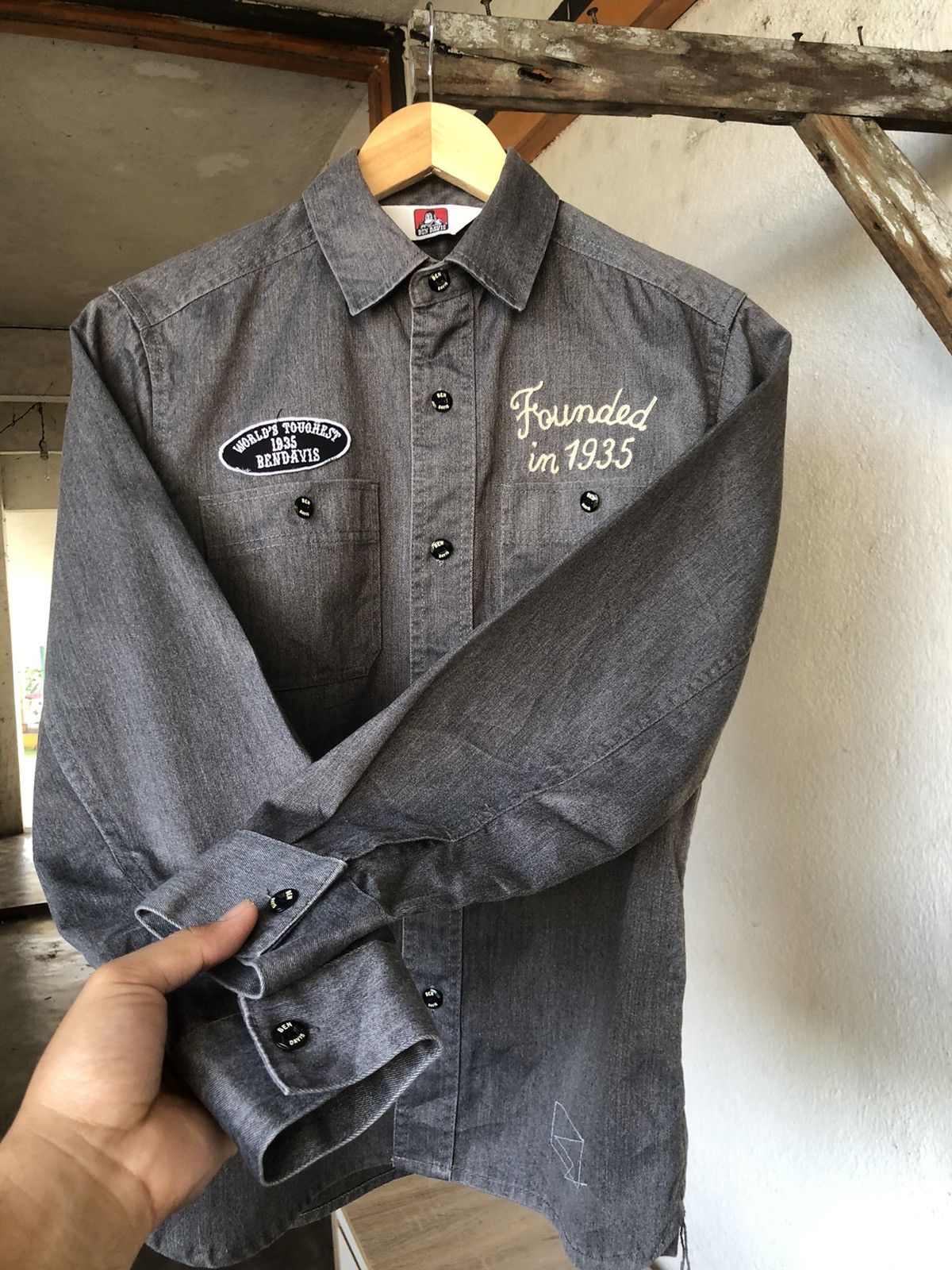 Ben Davis Vintage Ben Davis Strong & Sturdy Denim Work Shirt Size US S / EU 44-46 / 1 - 11 Thumbnail
