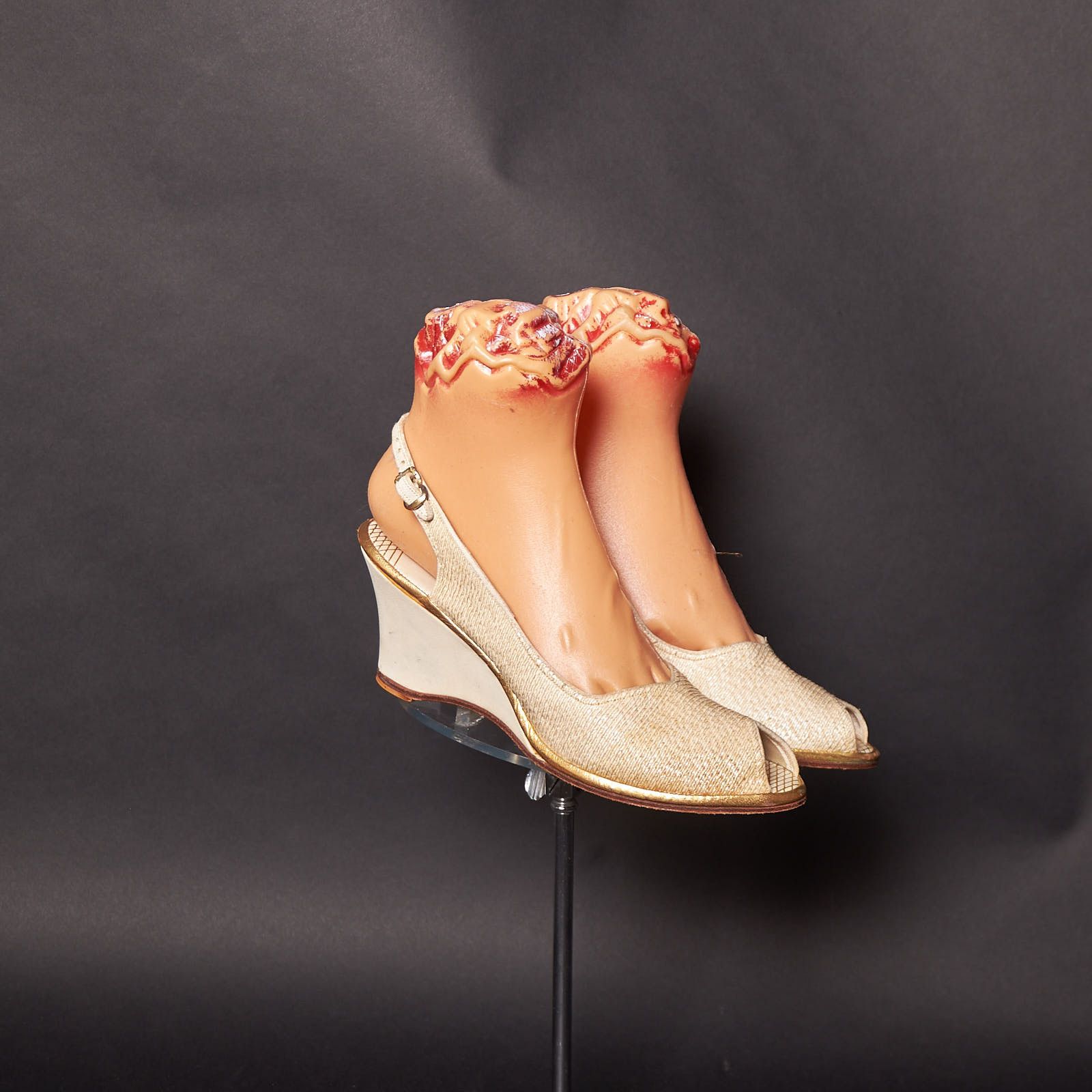 1960s Raffia Straw Peep Toe Wedges Heels Slingbacks Shoes