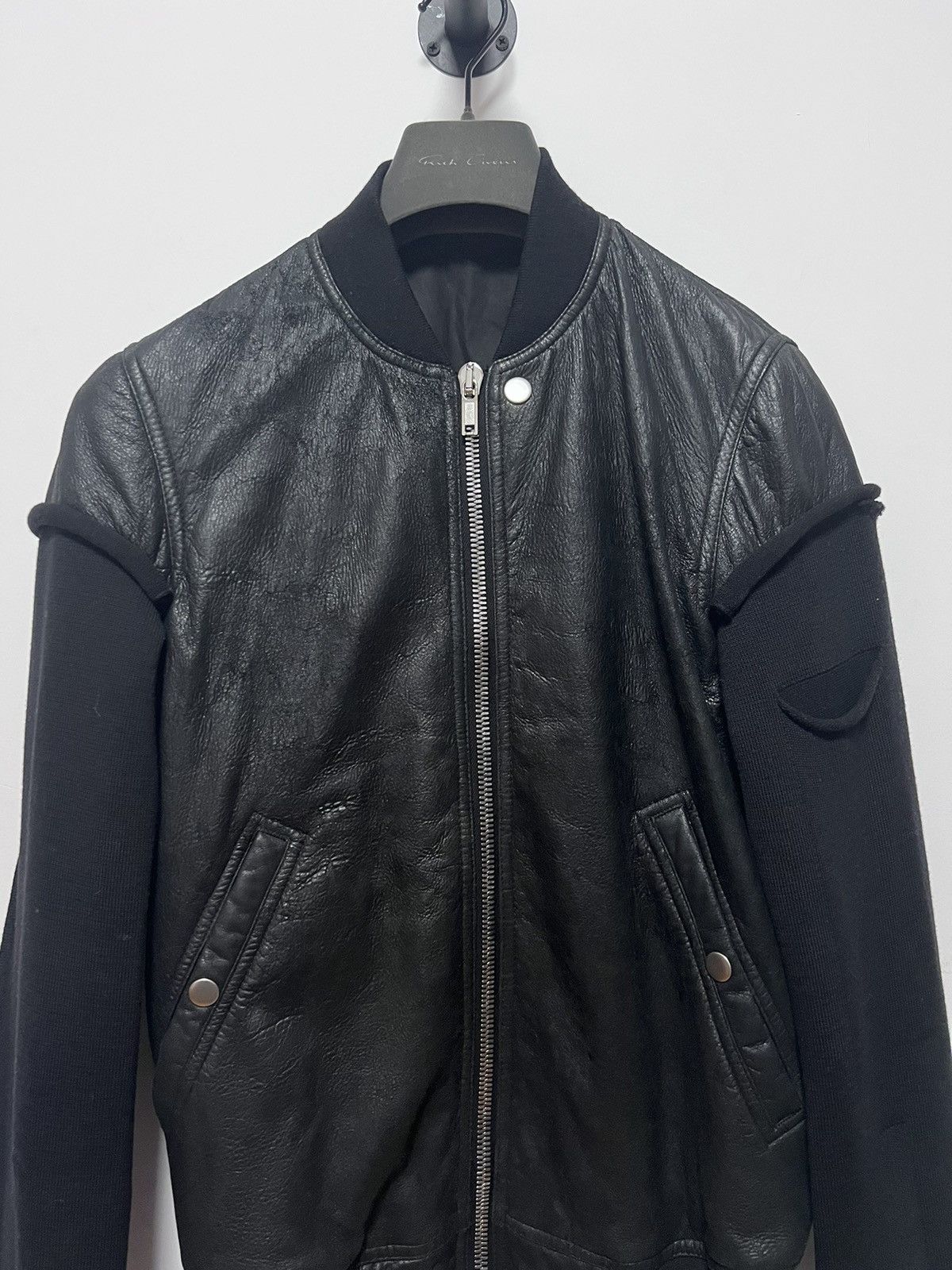 Rick Owens Rick Owens Sisyphus F/W 18 Leather Jersey Bomber Jacket Size US M / EU 48-50 / 2 - 2 Thumbnail