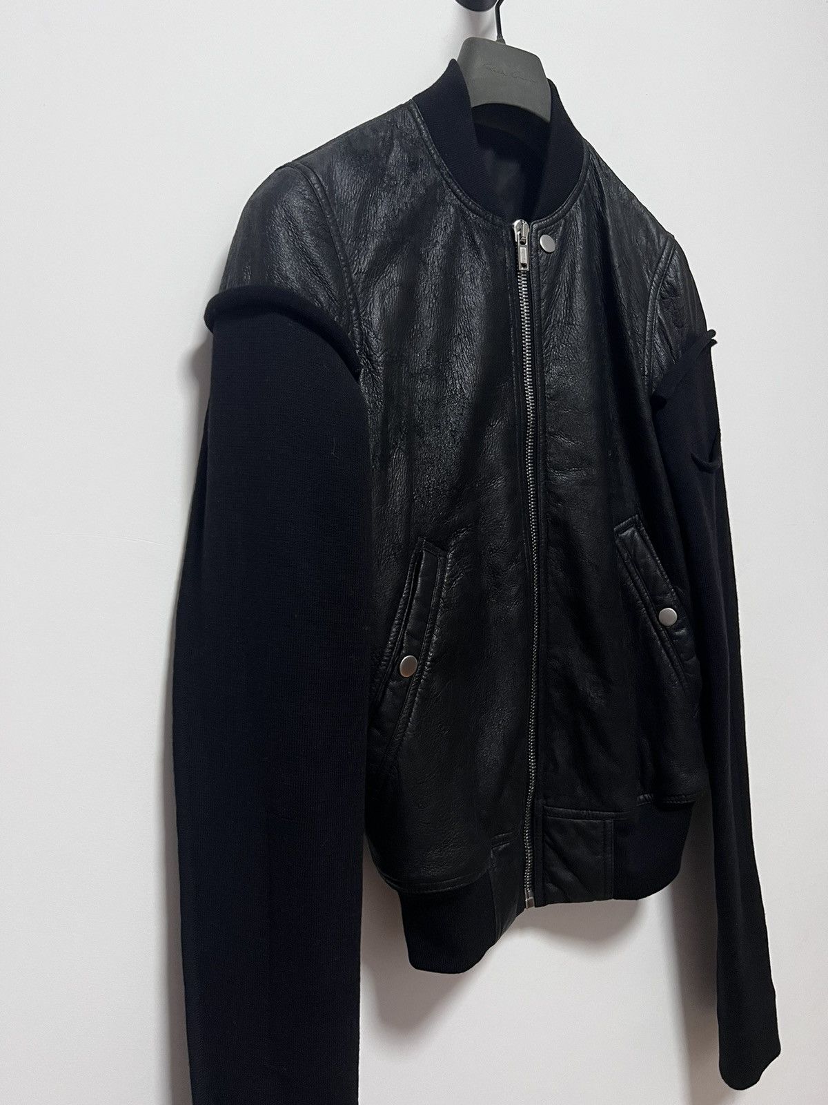 Rick Owens Rick Owens Sisyphus F/W 18 Leather Jersey Bomber Jacket Size US M / EU 48-50 / 2 - 4 Thumbnail