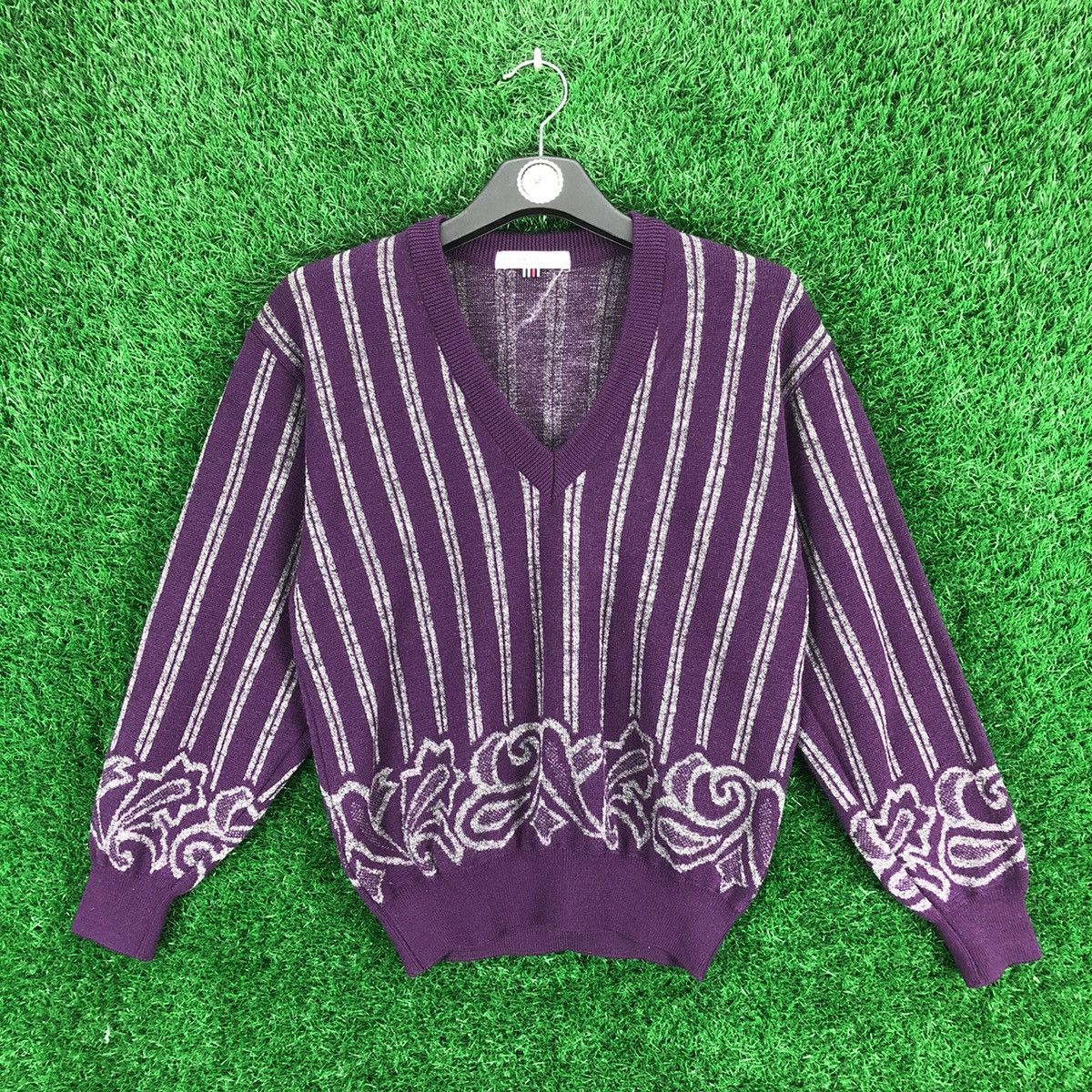 Japanese Brand Vintage 80's Knit Sweater V Neck Vidi Vici x Mizuno Size M / US 6-8 / IT 42-44 - 1 Thumbnail