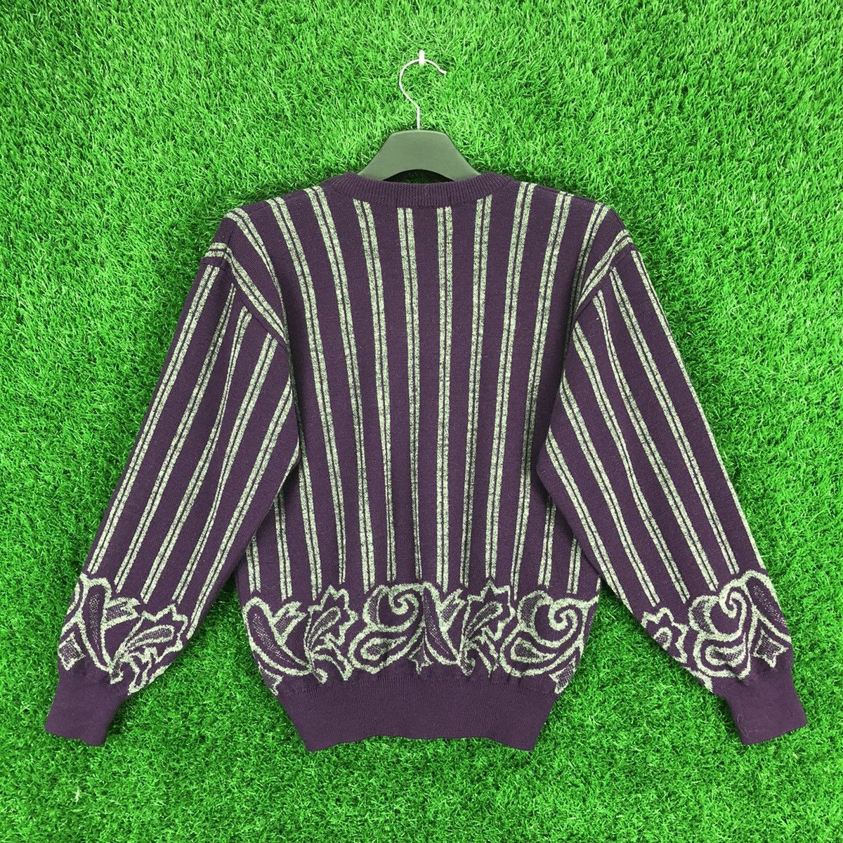 Japanese Brand Vintage 80's Knit Sweater V Neck Vidi Vici x Mizuno Size M / US 6-8 / IT 42-44 - 4 Thumbnail