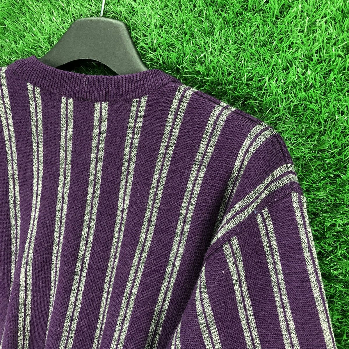 Japanese Brand Vintage 80's Knit Sweater V Neck Vidi Vici x Mizuno Size M / US 6-8 / IT 42-44 - 5 Thumbnail