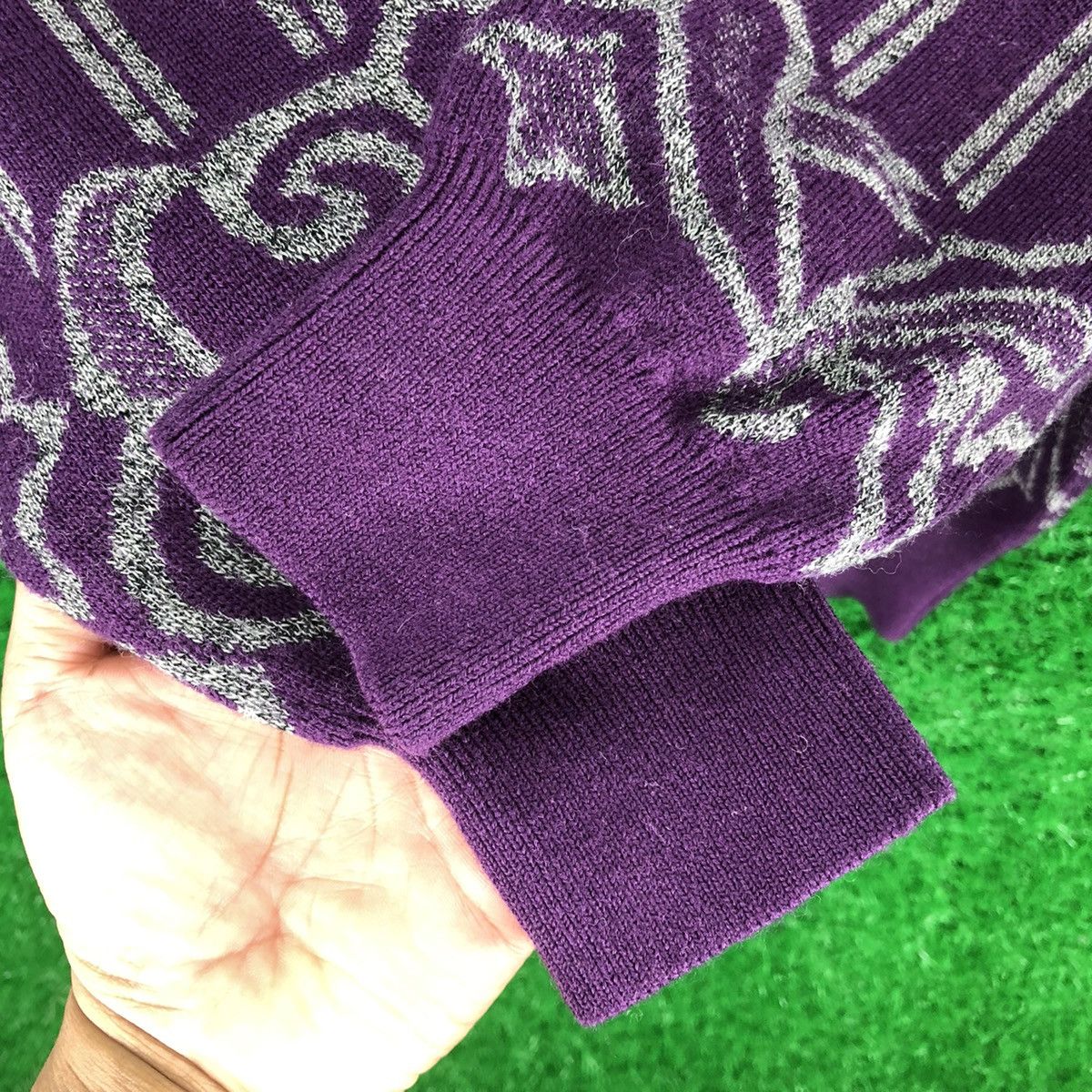 Japanese Brand Vintage 80's Knit Sweater V Neck Vidi Vici x Mizuno Size M / US 6-8 / IT 42-44 - 10 Thumbnail