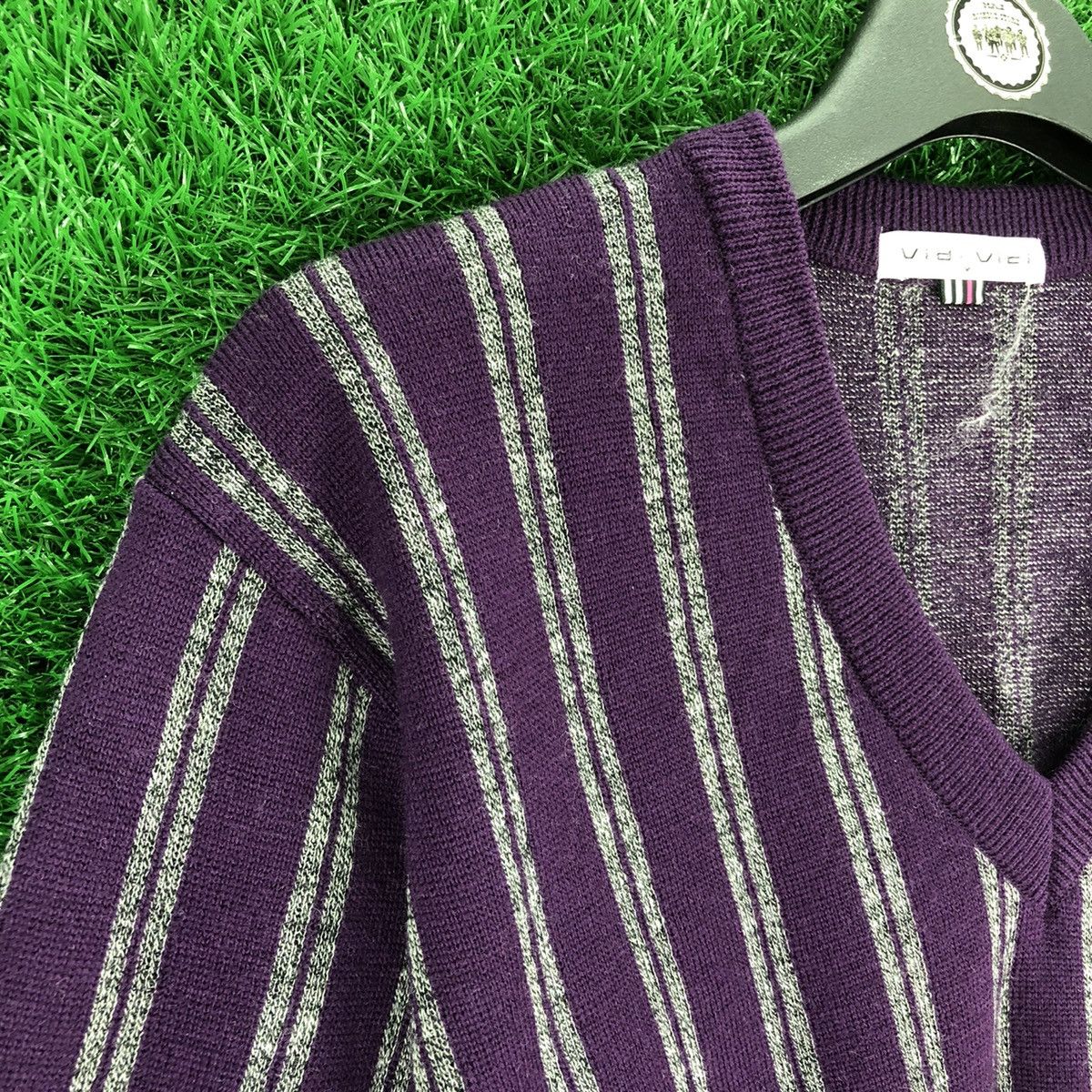 Japanese Brand Vintage 80's Knit Sweater V Neck Vidi Vici x Mizuno Size M / US 6-8 / IT 42-44 - 2 Thumbnail