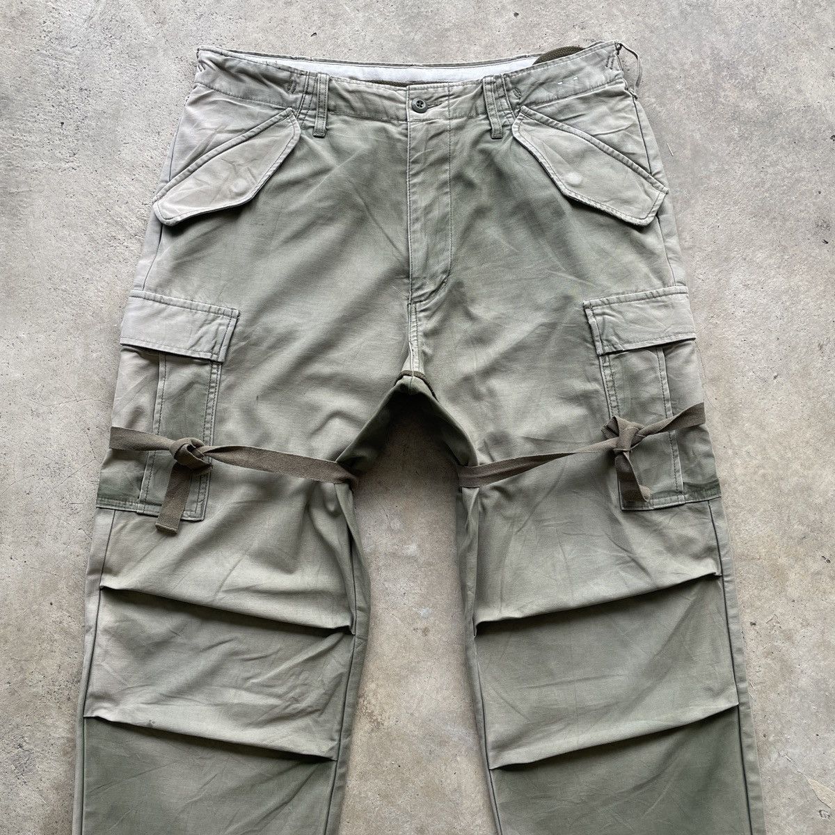 Japanese Brand Back Numbers Faded Green BONDAGE/PARACHUTE Cargo Pants Size US 33 - 3 Thumbnail
