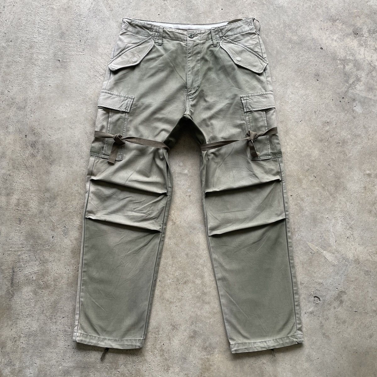 Japanese Brand Back Numbers Faded Green BONDAGE/PARACHUTE Cargo Pants Size US 33 - 1 Thumbnail