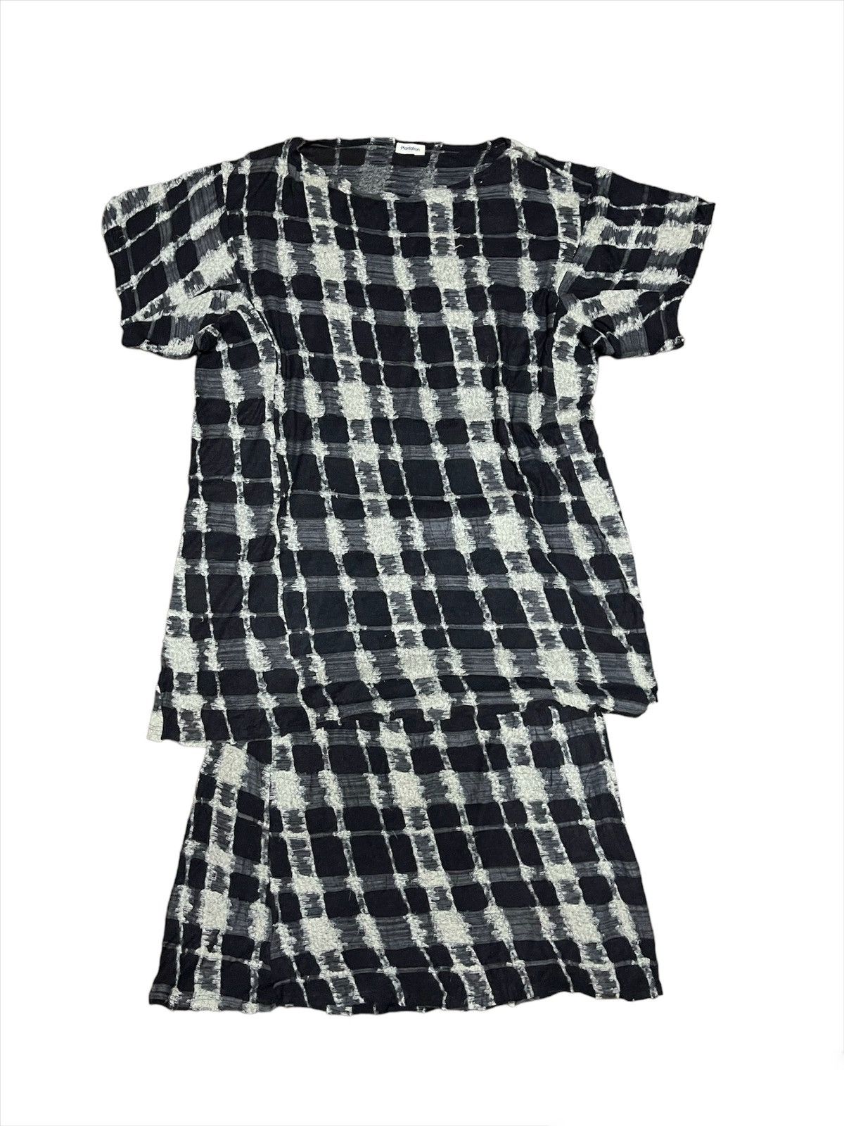 Designer × Issey Miyake × Japanese Brand One Set🔥Plantation Shadow Plaid Oversized Shirt&Skirt Size M / US 6-8 / IT 42-44 - 1 Thumbnail