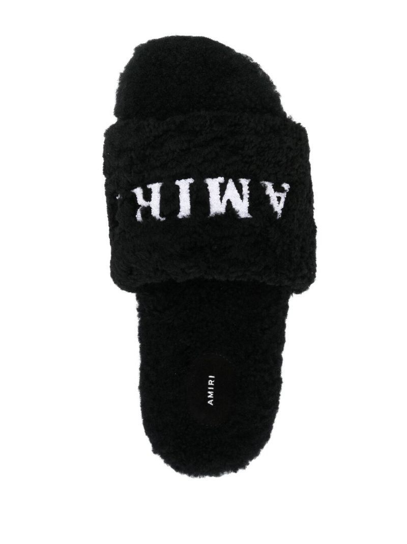 Logo-Print Fleece Slippers