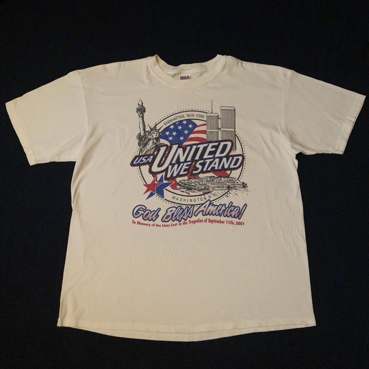 Vintage Vintage 9/11 Memorial United We Stand God Bless Graphic Tee Size US XL / EU 56 / 4 - 3 Thumbnail