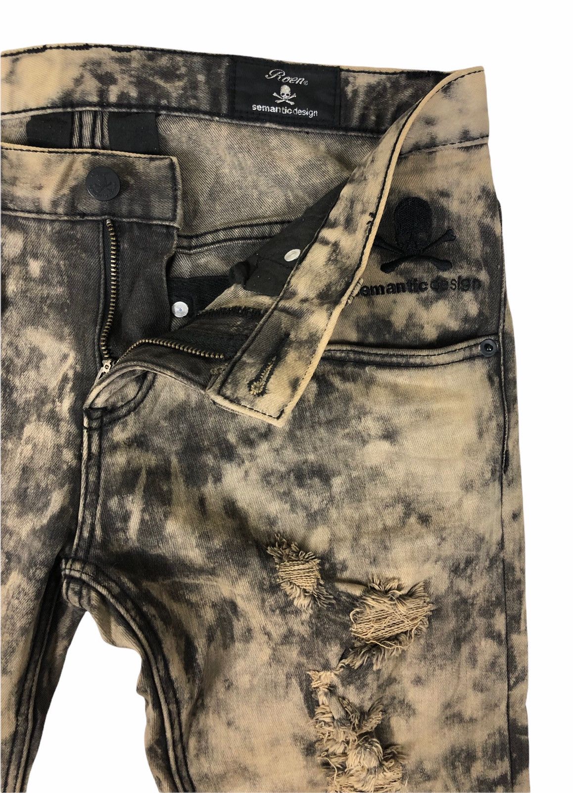Japanese Brand Roen x Semantic Design Bleach Denim Jeans Size US 31 - 7 Thumbnail