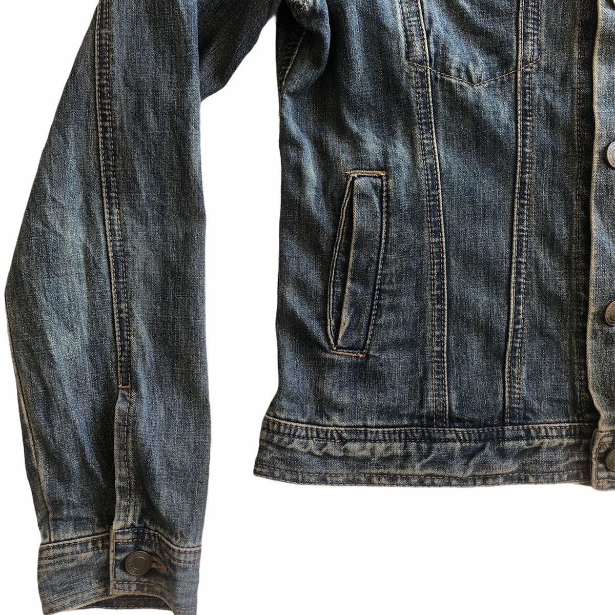 Japanese Brand Vintage 90's Trucker Jacket Denim Size US XS / EU 42 / 0 - 4 Thumbnail