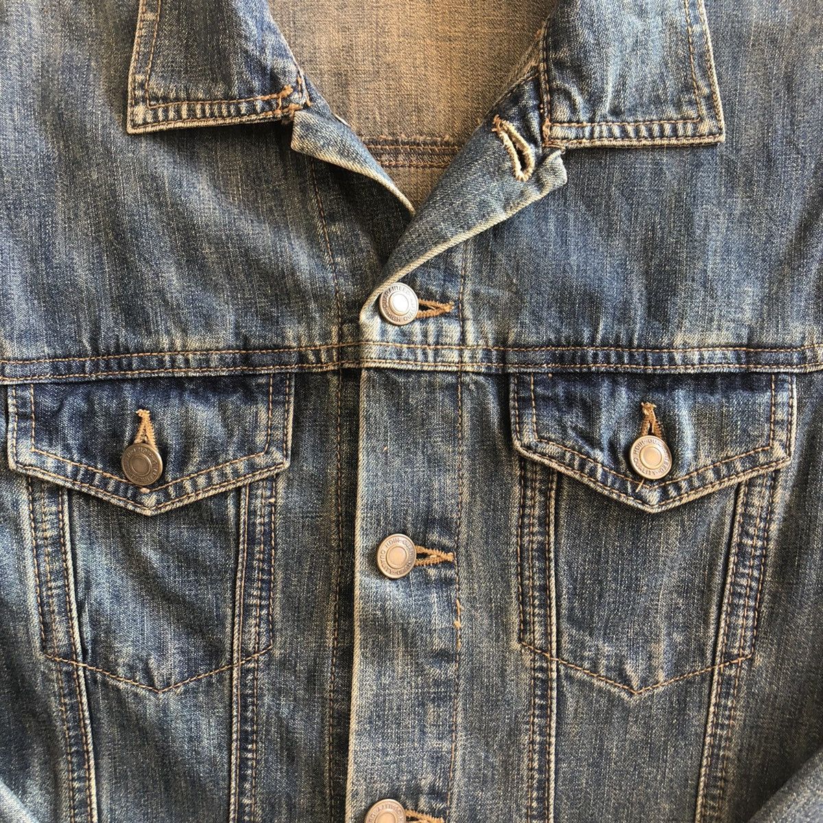 Japanese Brand Vintage 90's Trucker Jacket Denim Size US XS / EU 42 / 0 - 8 Thumbnail