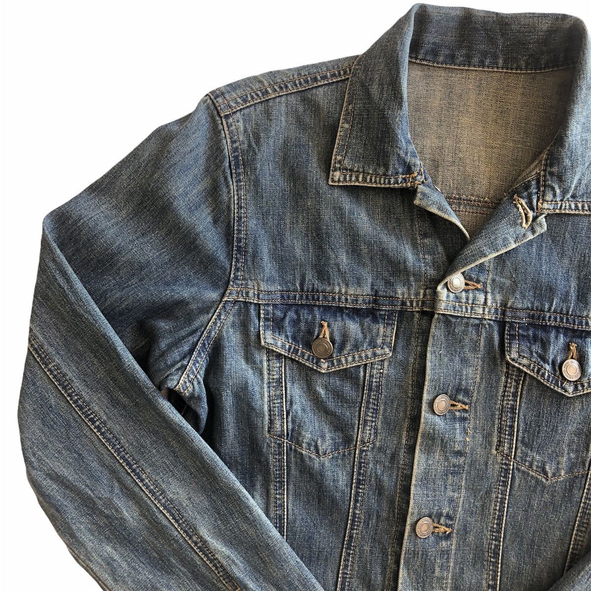 Japanese Brand Vintage 90's Trucker Jacket Denim Size US XS / EU 42 / 0 - 2 Thumbnail