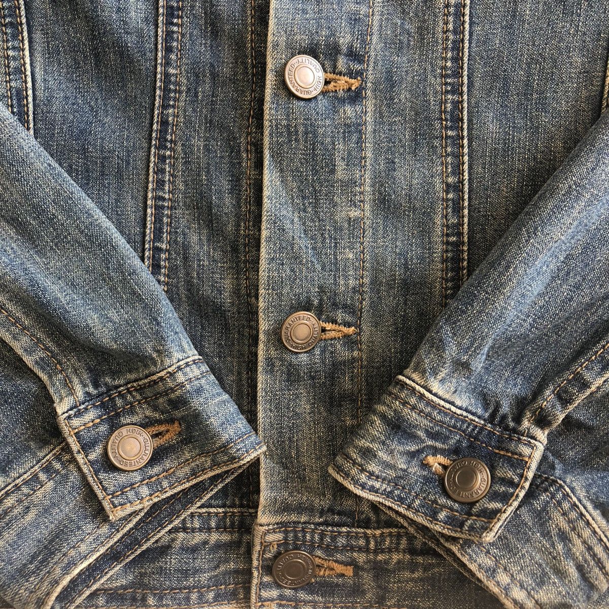 Japanese Brand Vintage 90's Trucker Jacket Denim Size US XS / EU 42 / 0 - 9 Thumbnail