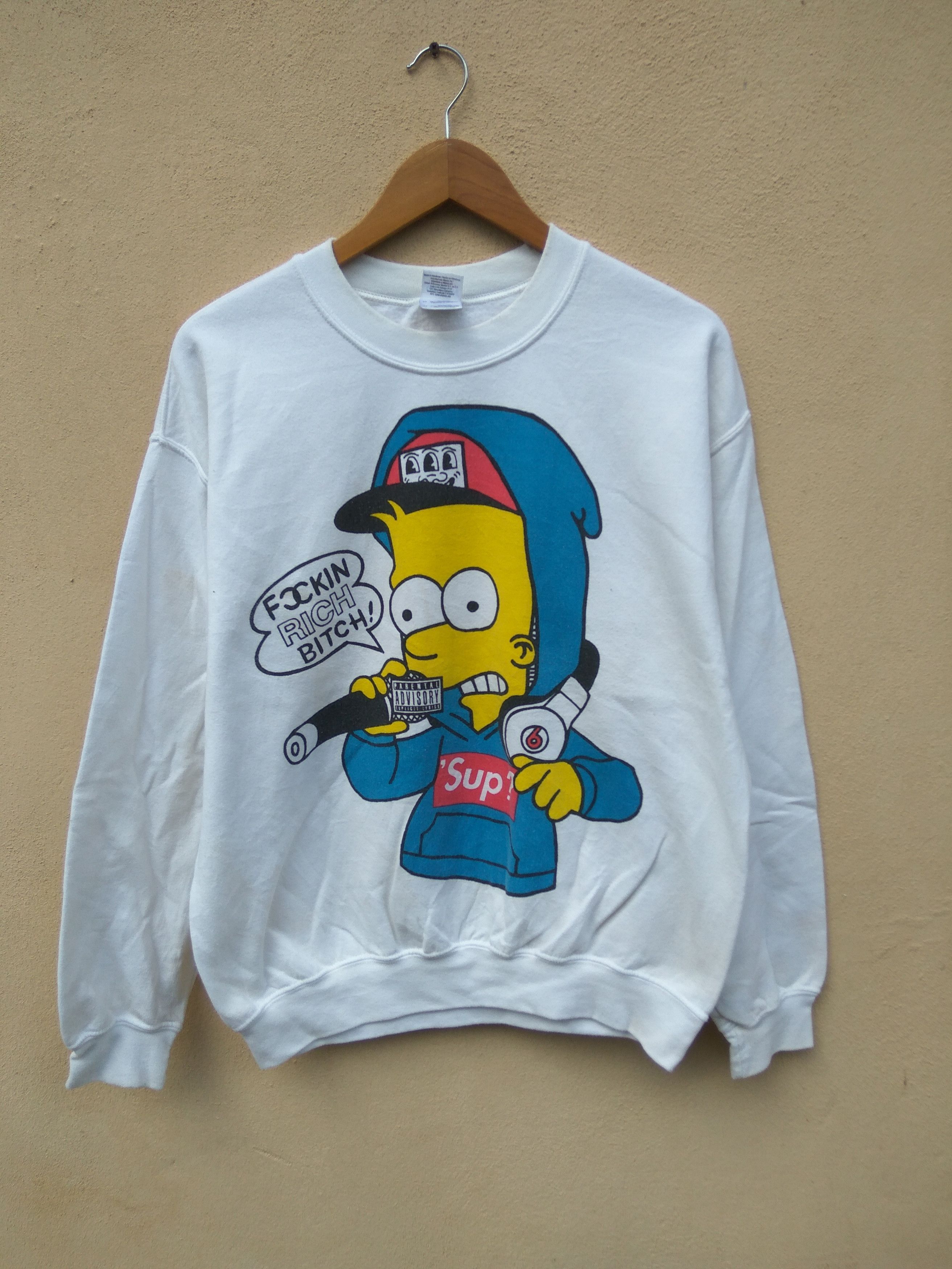 Gildan × The Simpsons × Vintage Vintage The Simpson Fuckin Rich Bitch supreme parody Size US M / EU 48-50 / 2 - 1 Thumbnail