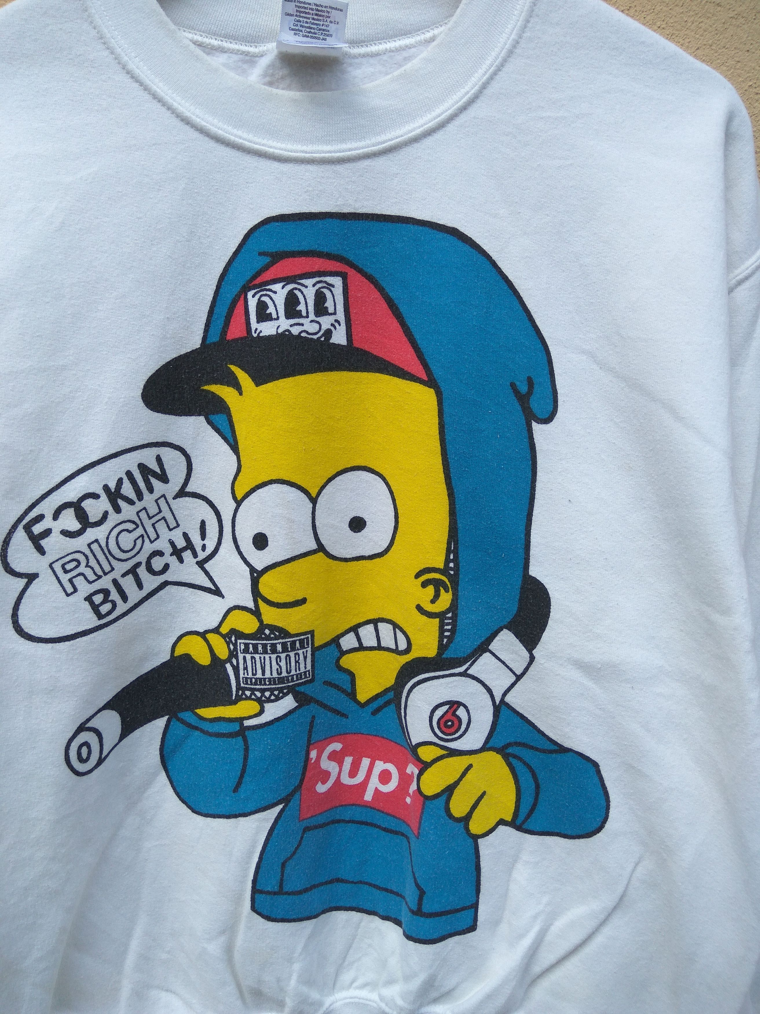 Gildan × The Simpsons × Vintage Vintage The Simpson Fuckin Rich Bitch supreme parody Size US M / EU 48-50 / 2 - 2 Thumbnail