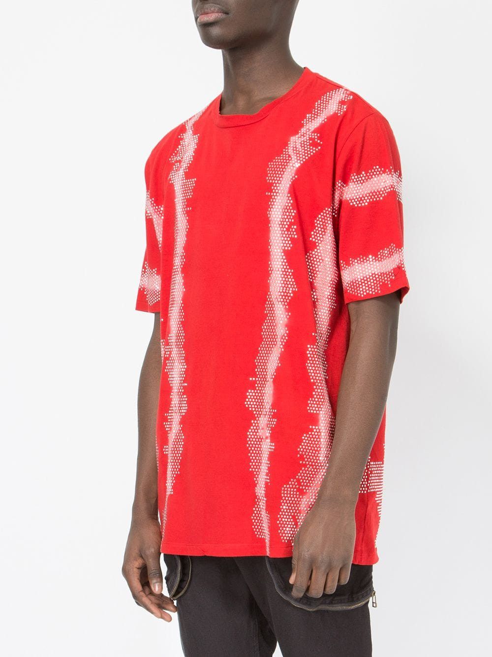 Image of Faith Connexion Oversized Studded T-Shirt in Red, Men's (Size XS)