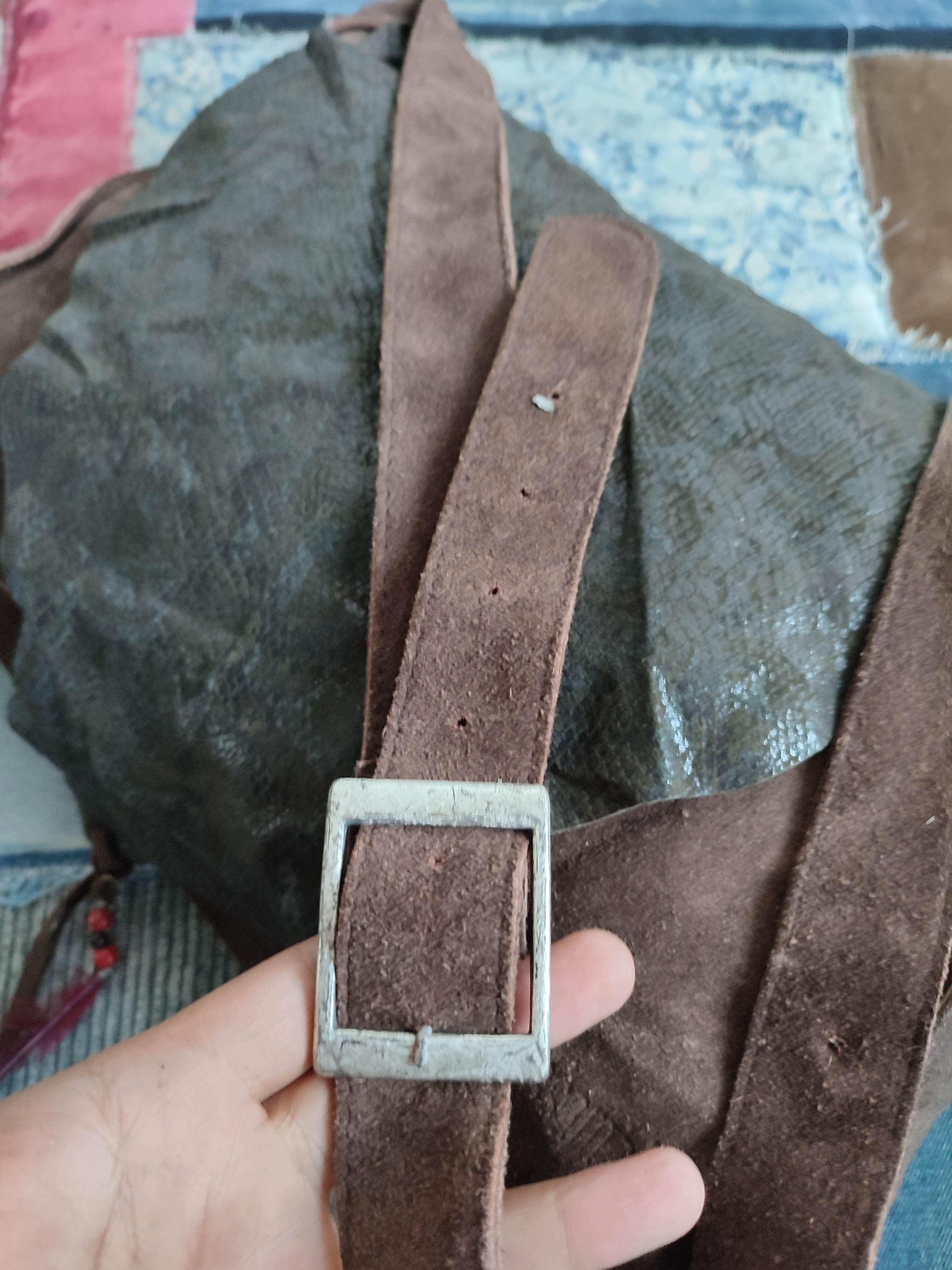 Leather 🔥Ssamzie Leather Suede Crossbody bag Size ONE SIZE - 8 Thumbnail