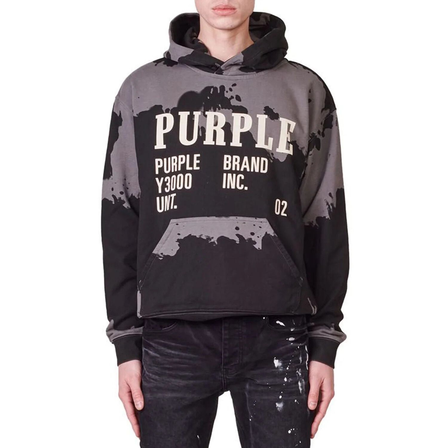 Purple Brand Partially Tie Dyed Hoodie