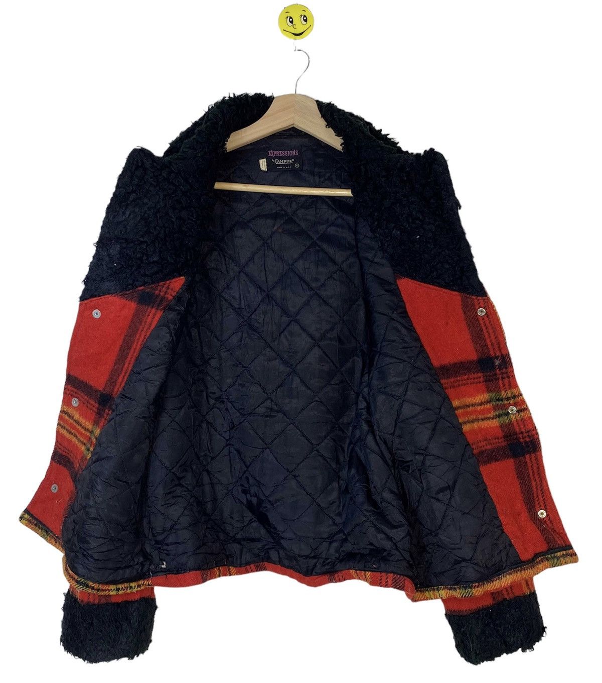 Vintage Vtg EXPRESSIONS CAMPUS Wool Blanket Pendleton Leather Jacket Size US M / EU 48-50 / 2 - 10 Thumbnail