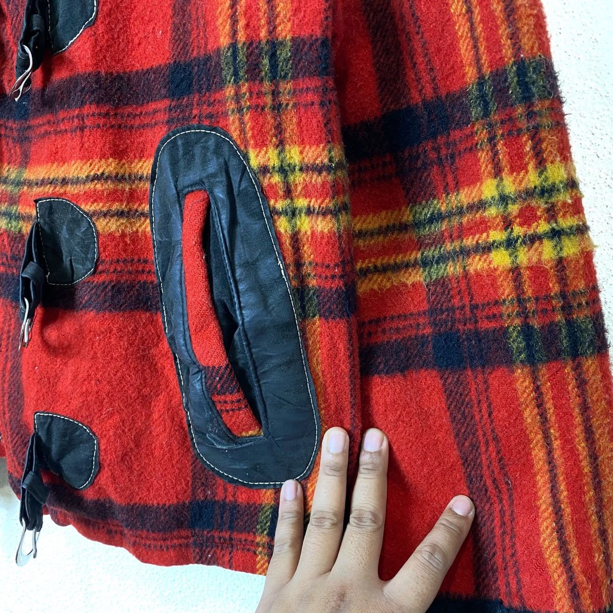 Vintage Vtg EXPRESSIONS CAMPUS Wool Blanket Pendleton Leather Jacket Size US M / EU 48-50 / 2 - 4 Thumbnail