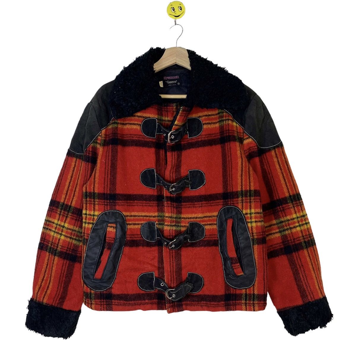 Vintage Vtg EXPRESSIONS CAMPUS Wool Blanket Pendleton Leather Jacket Size US M / EU 48-50 / 2 - 1 Thumbnail