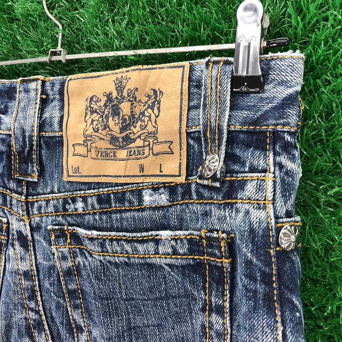 Japanese Brand Vintage 90's Blue Denim Sexy Mini Skirt by Vence Jeans Size 28" / US 6 / IT 42 - 5 Thumbnail
