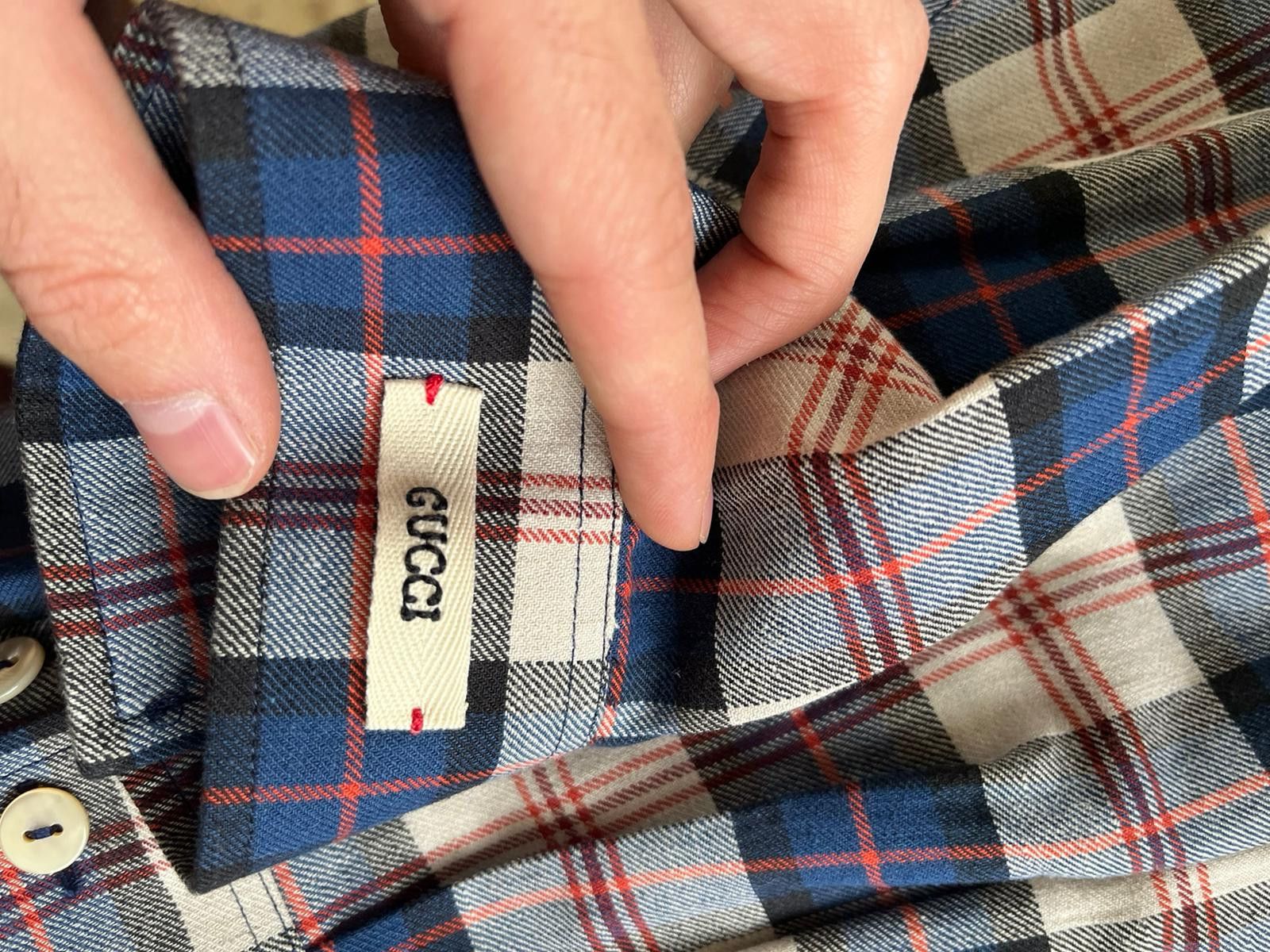 Gucci Donal Duck Embroidered Checker Cotton Shirt in Multicolor Size US M / EU 48-50 / 2 - 17 Thumbnail