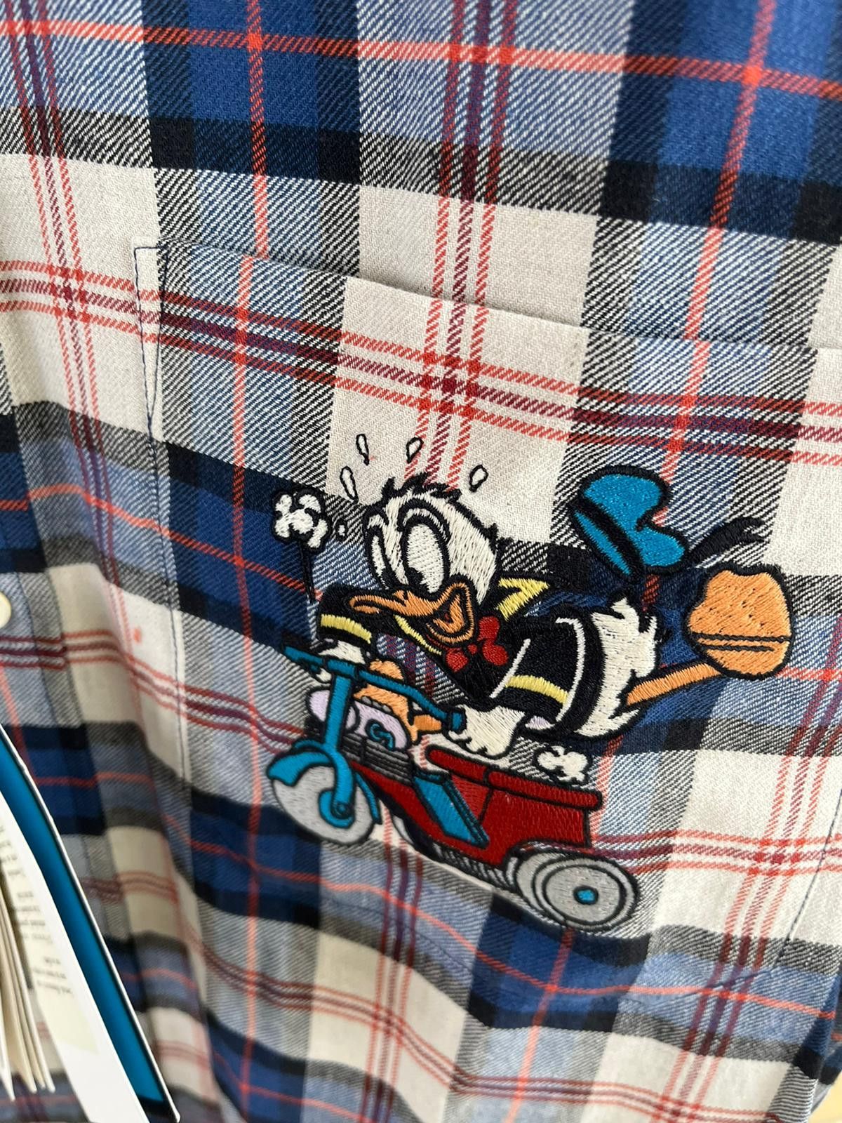 Gucci Donal Duck Embroidered Checker Cotton Shirt in Multicolor Size US M / EU 48-50 / 2 - 13 Thumbnail