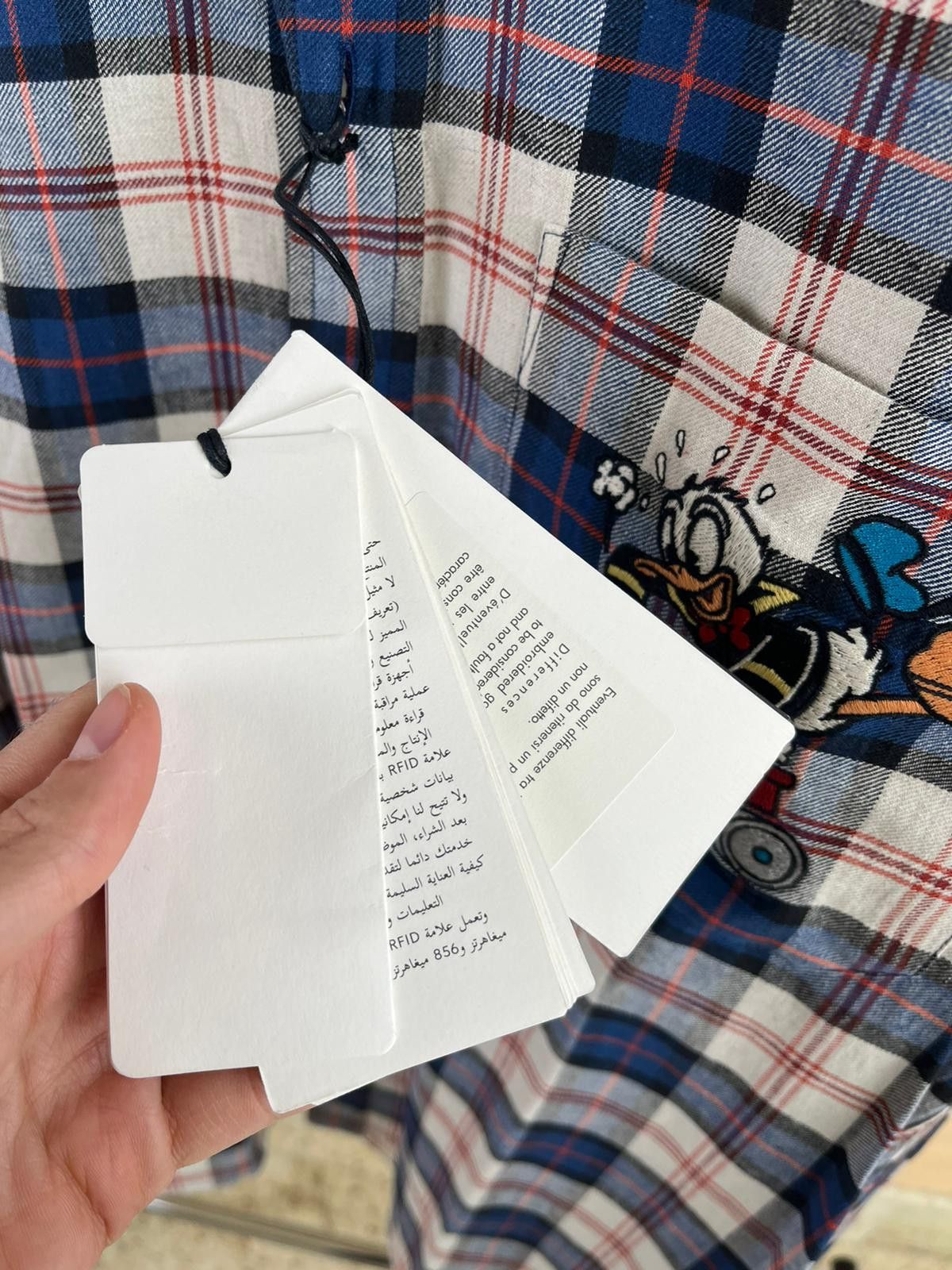 Gucci Donal Duck Embroidered Checker Cotton Shirt in Multicolor Size US M / EU 48-50 / 2 - 12 Thumbnail